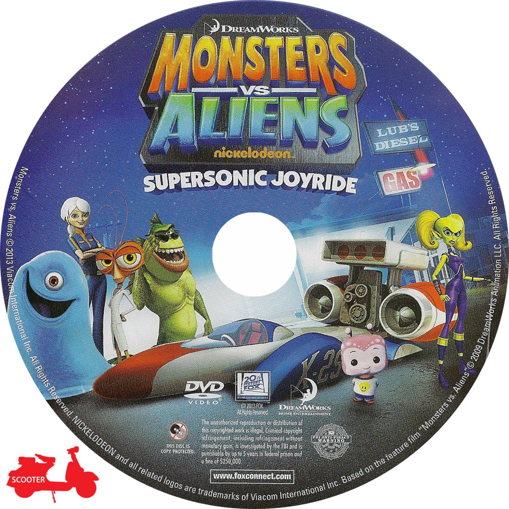 Monsters Vs Aliens Supersonic Joyride 2014 Scanned Label 001 | DVD