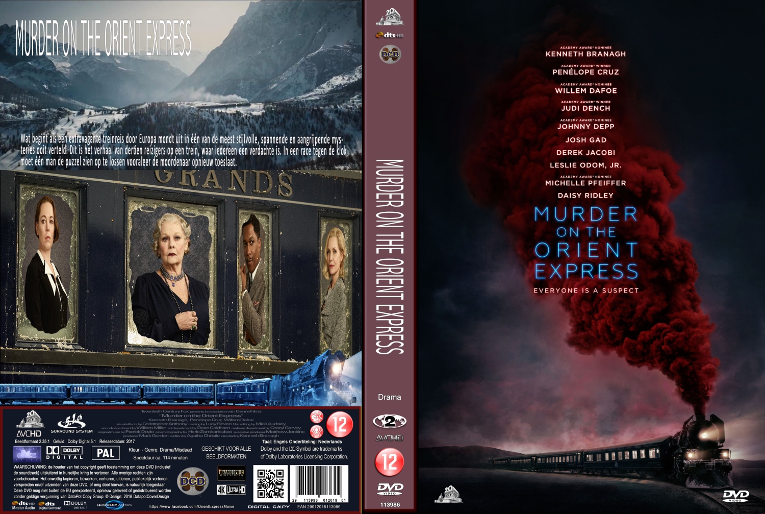 murder on the orient express (2017) DVD Cover