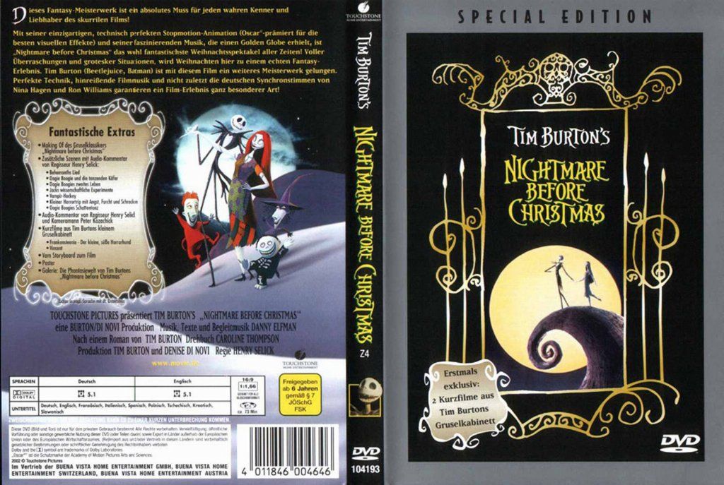 nightmare before christmas special edition dvd de dvd covers nightmare before christmas special edition