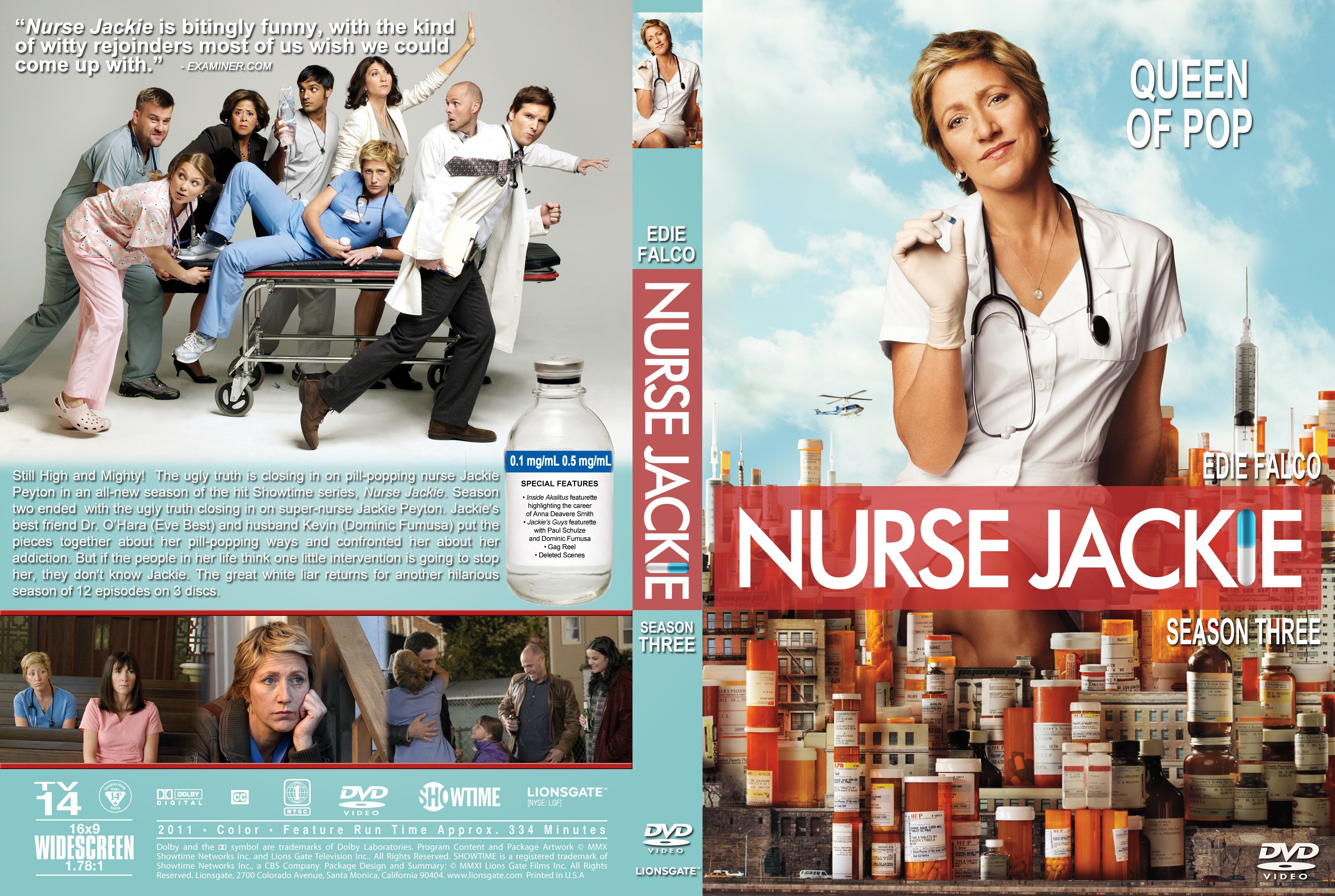 Nurse Jackie Season 1 2 3 front s 2 | DVD Covers | Cover Century | Over ...