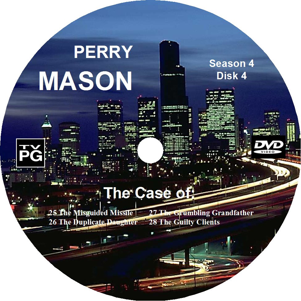 Perry Mason Complete Season 4  DVD Labels