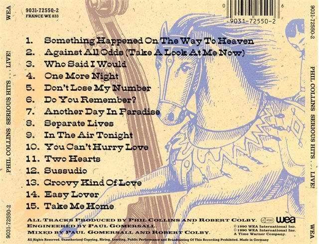 Phil Collins Serious Hits Live BACK MISC DVD