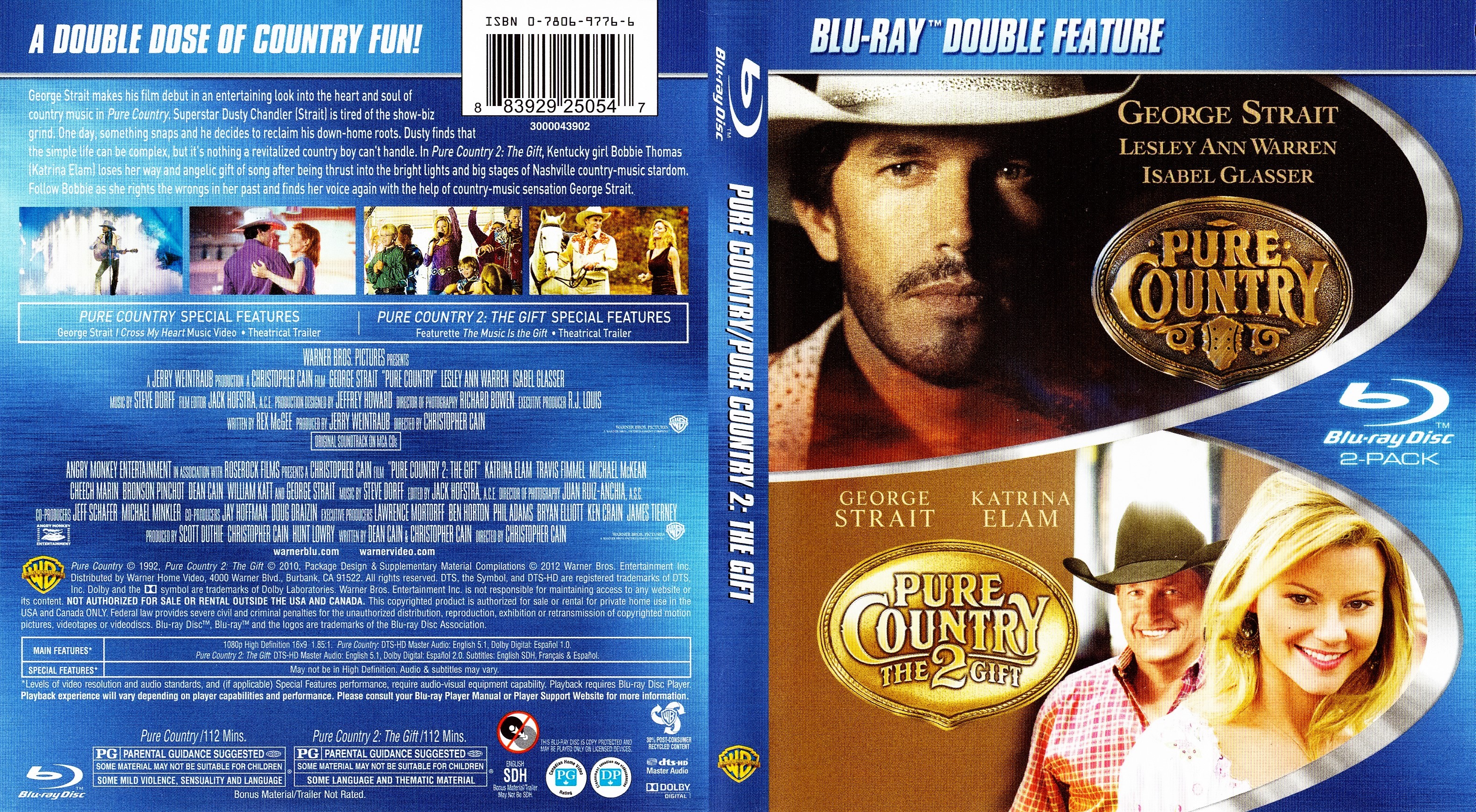 Pure Country and Pure Country 2 The Gift 1992 R1 Blu Ray Cover