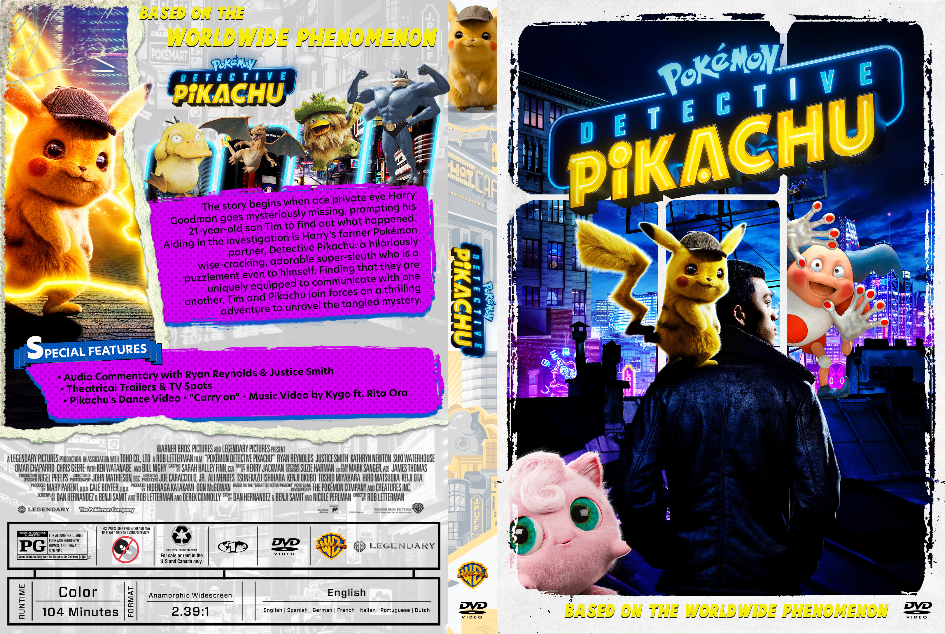 Pokemon Detective Pikachu V2 2019 Front Dvd Covers