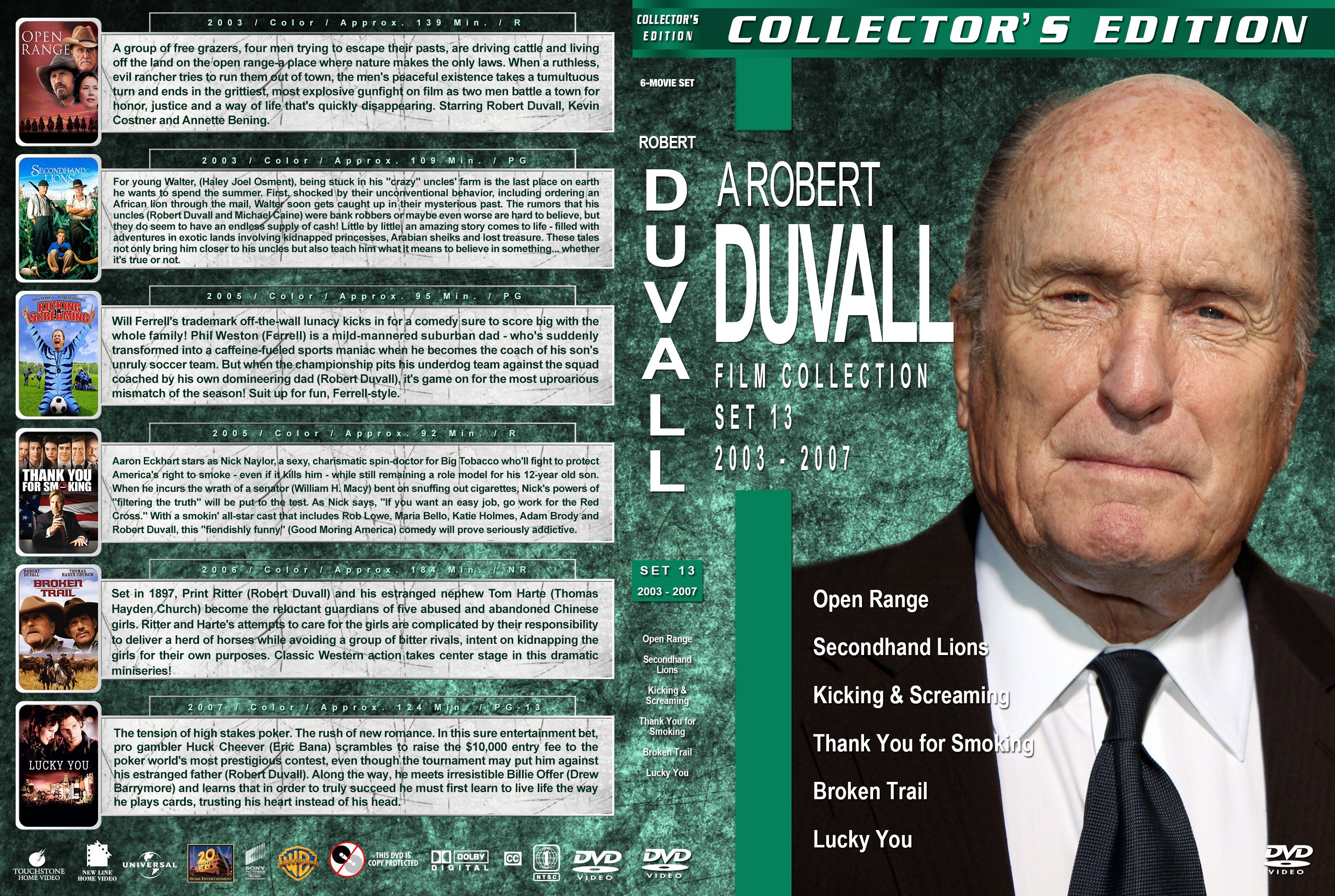 Robert Duvall Film Collection Set 13 2003 2007 R1 Covers.