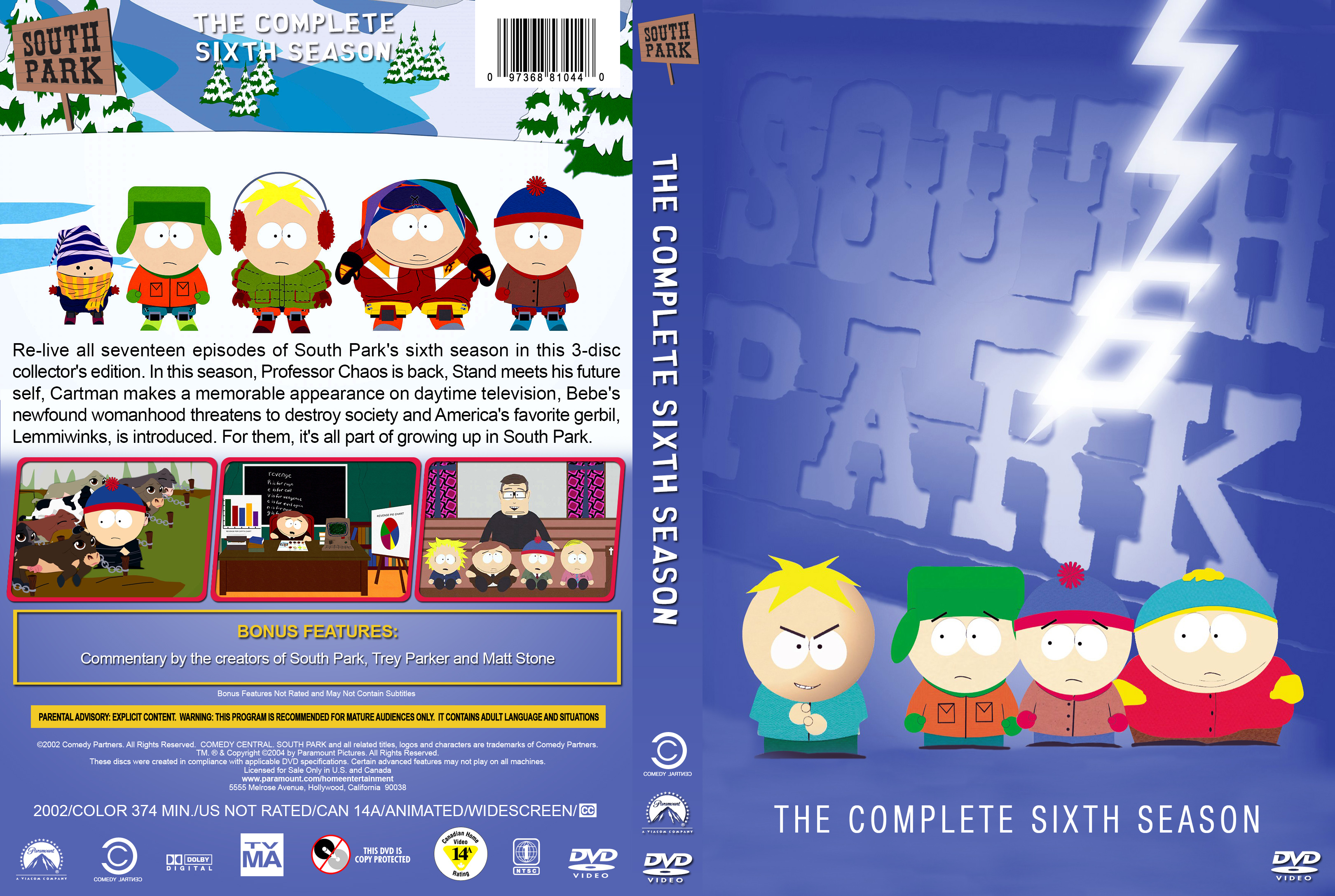 South Park Season 6 2002 R1 DVD Covers Cover Century Over 1.000.