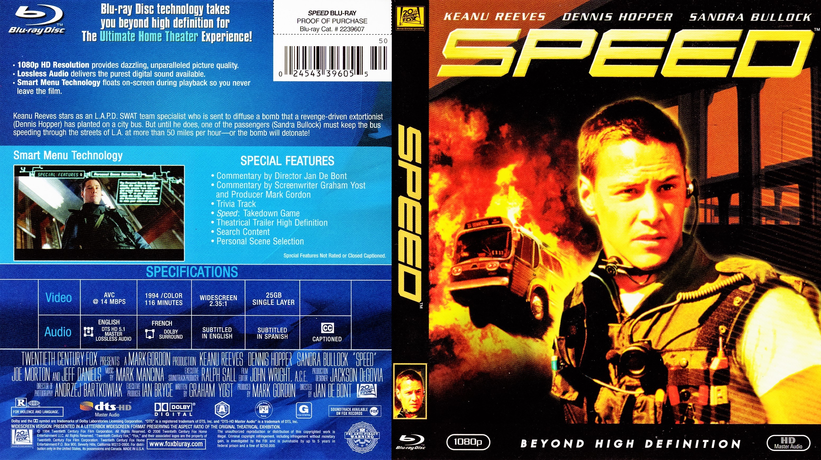 Speed 1994 R1 Blu Ray Cover
