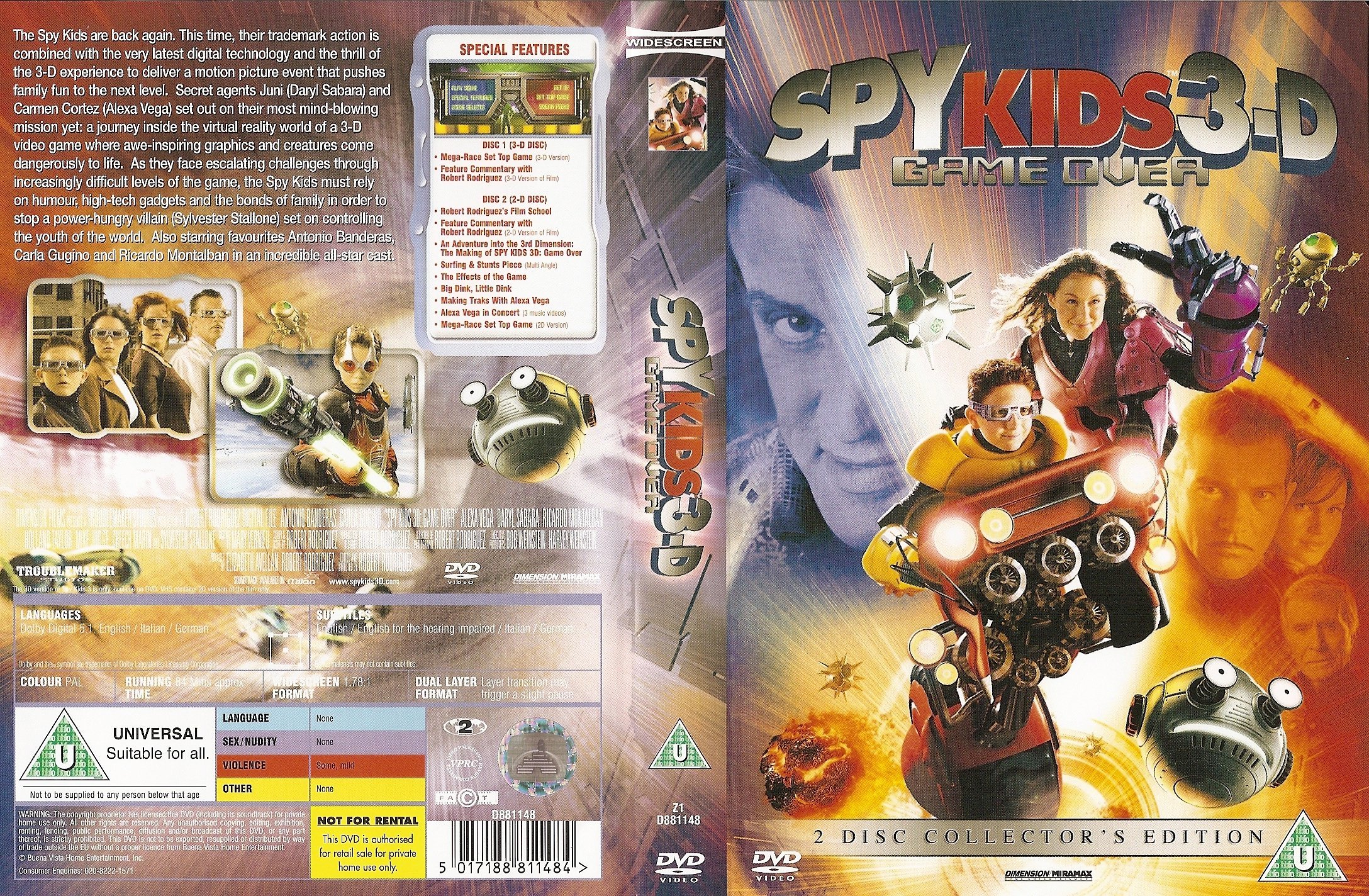 Spy Kids 3 D Game Over 2003 CE R2 2 | DVD Covers | Cover Century | Over
