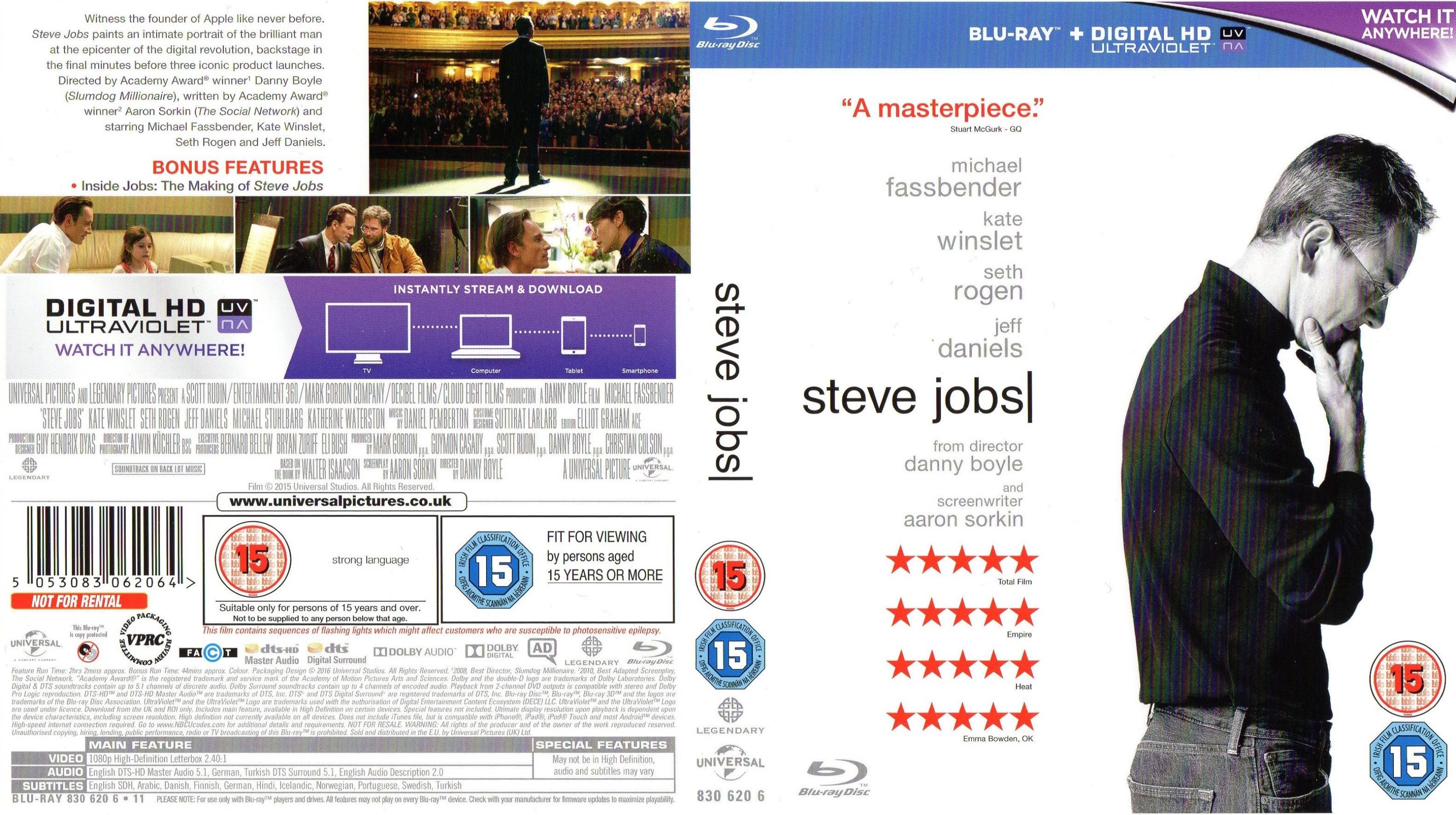 Steve Jobs 2015 R2 Blu Ray Cover
