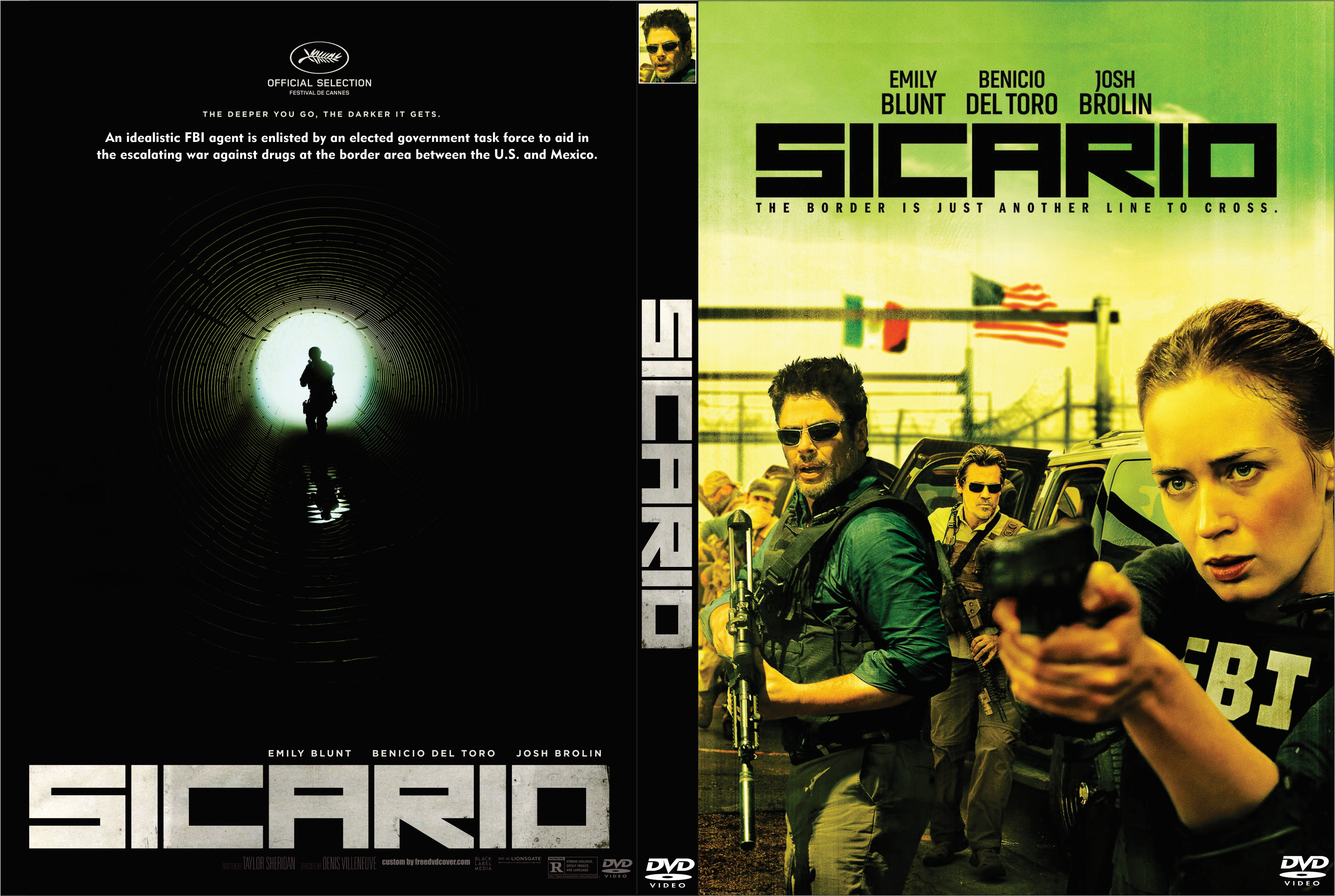 Sicario 2015 Front Custom Dvd Covers Cover Century Over 500 000 Album Art Covers For Free
