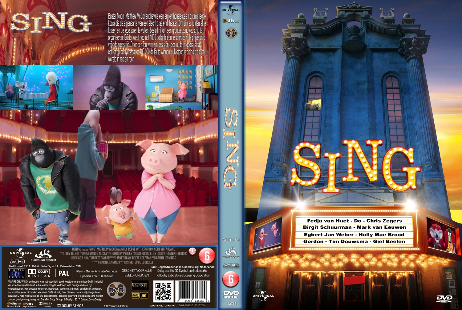 sing (2016) DVD Cover