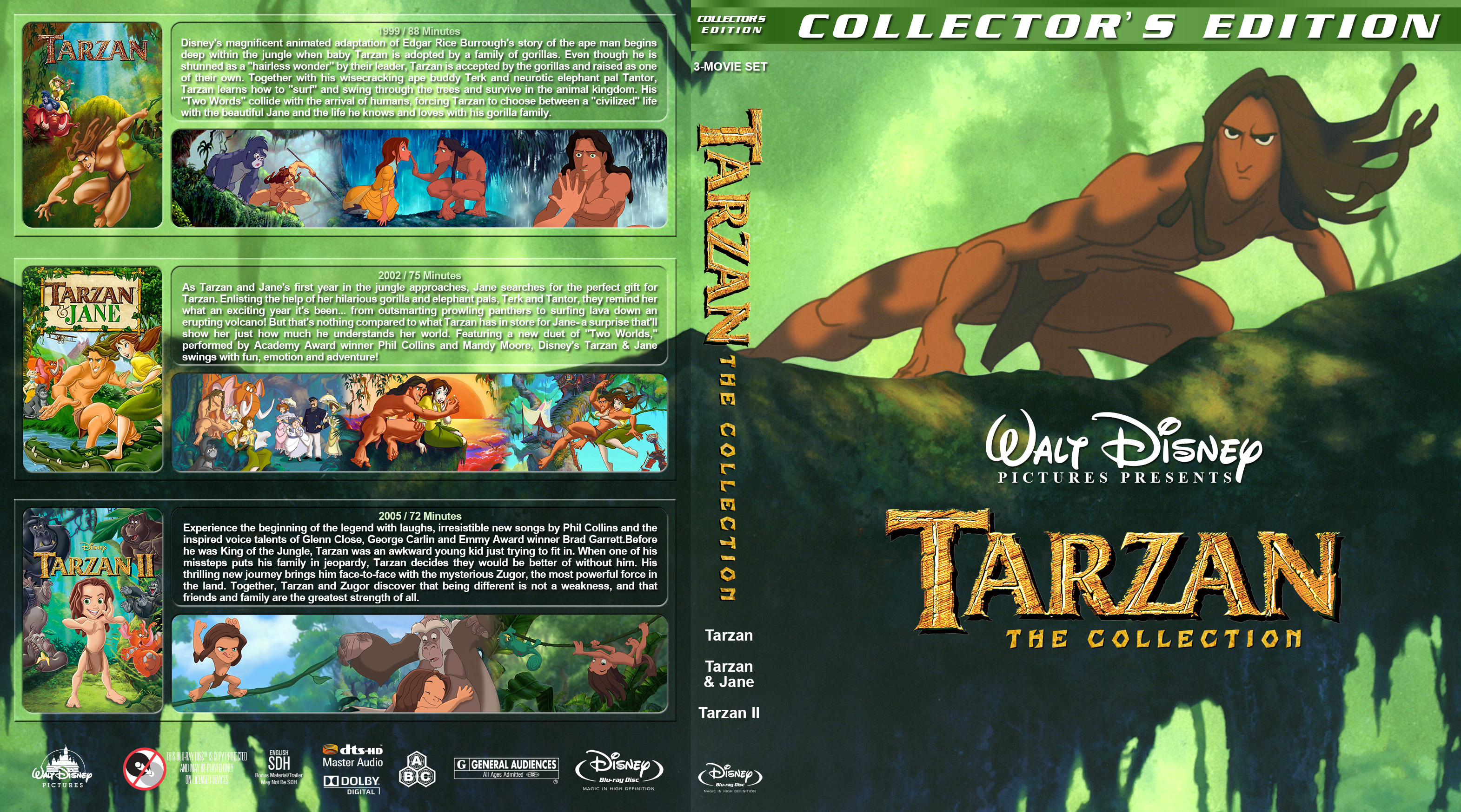 terrasse Beliggenhed Skole lærer Tarzan Triple BR 15mm v2 | DVD Covers | Cover Century | Over 1.000.000  Album Art covers for free