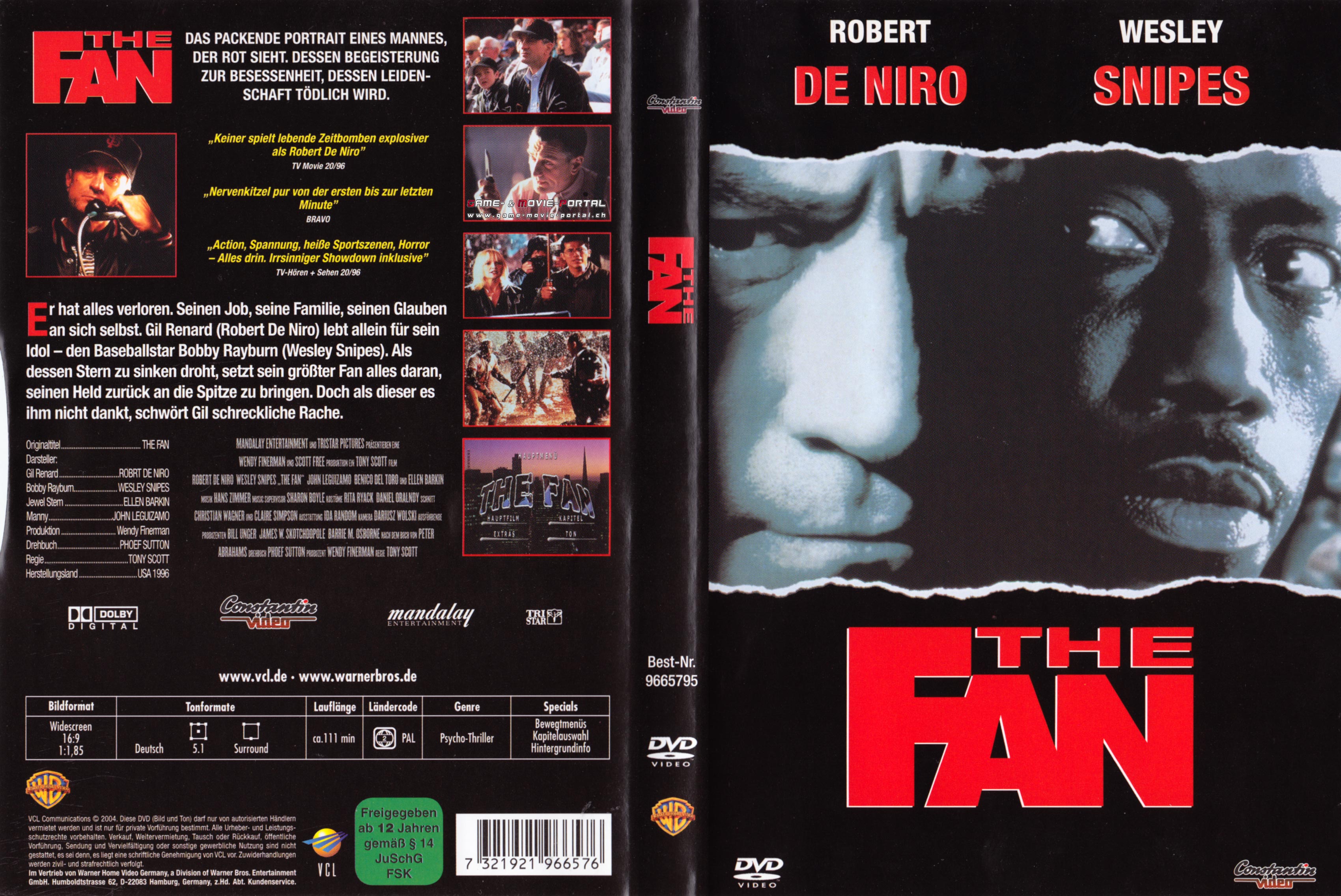 The Fan Tony Scott Hans Zimmer dvd cover german | DVD Covers | Cover