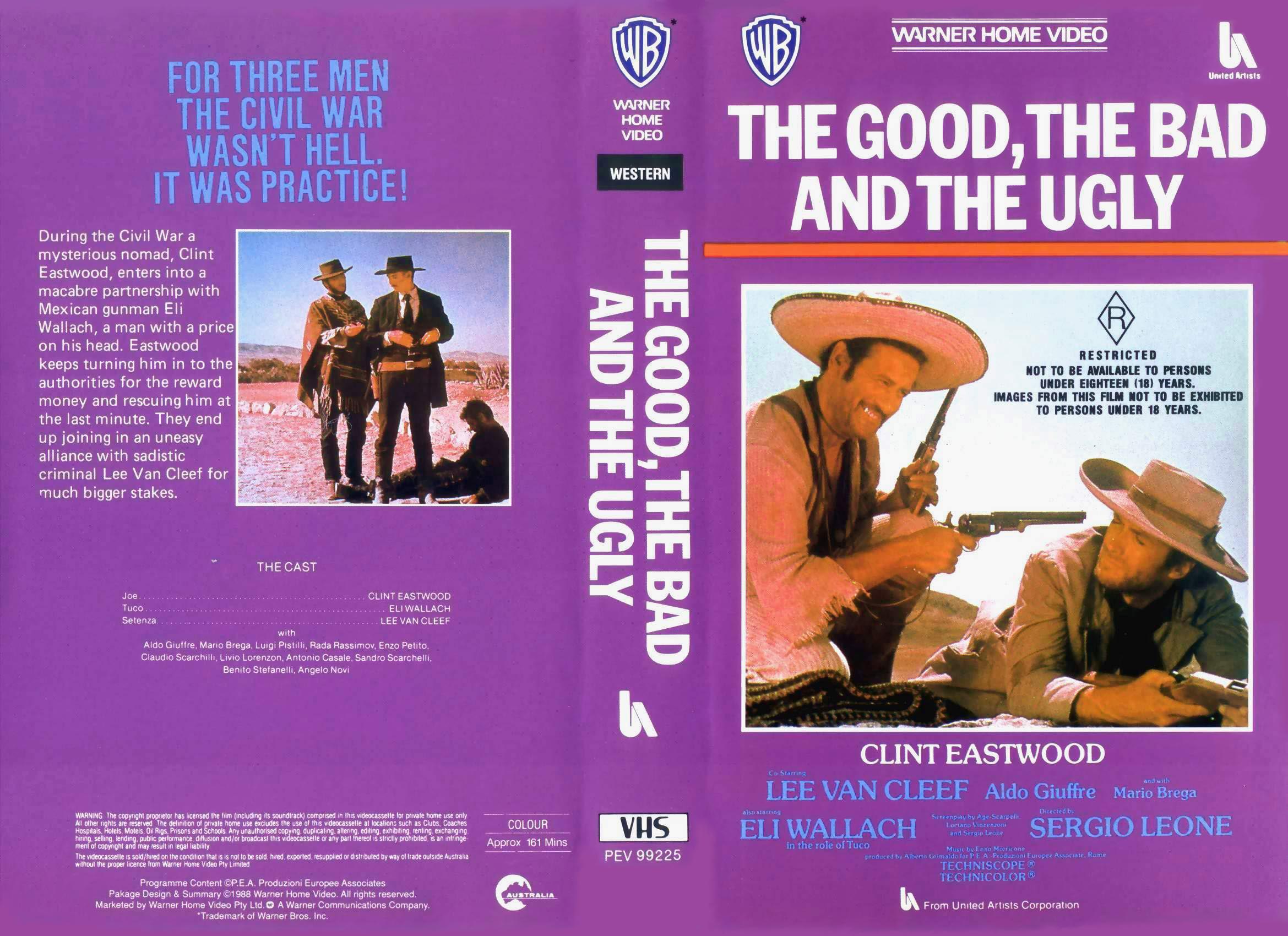 The Good The Bad And The Ugly 1966 R4 Original V H S Cover | DVD Covers ...
