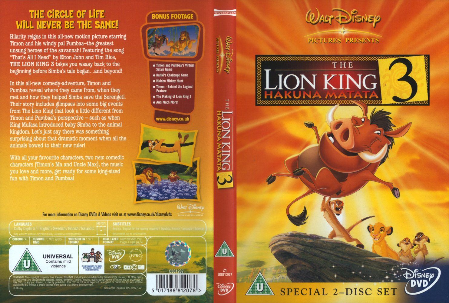 The Lion King 3 FRONT MISC DVD