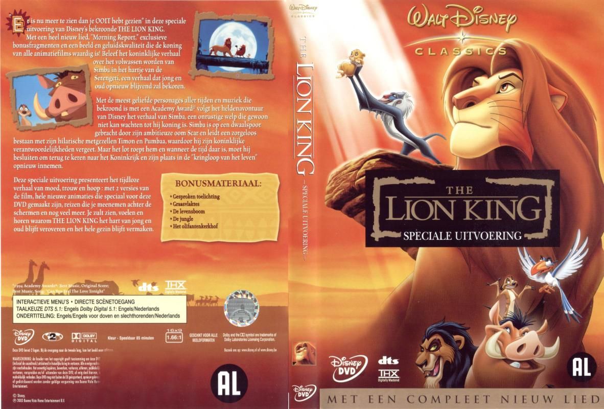 The Lion King Special Edition Dutch Front Misc Dvd Dvd Covers Cover Century Over 1 000 000 Album Art Covers For Free