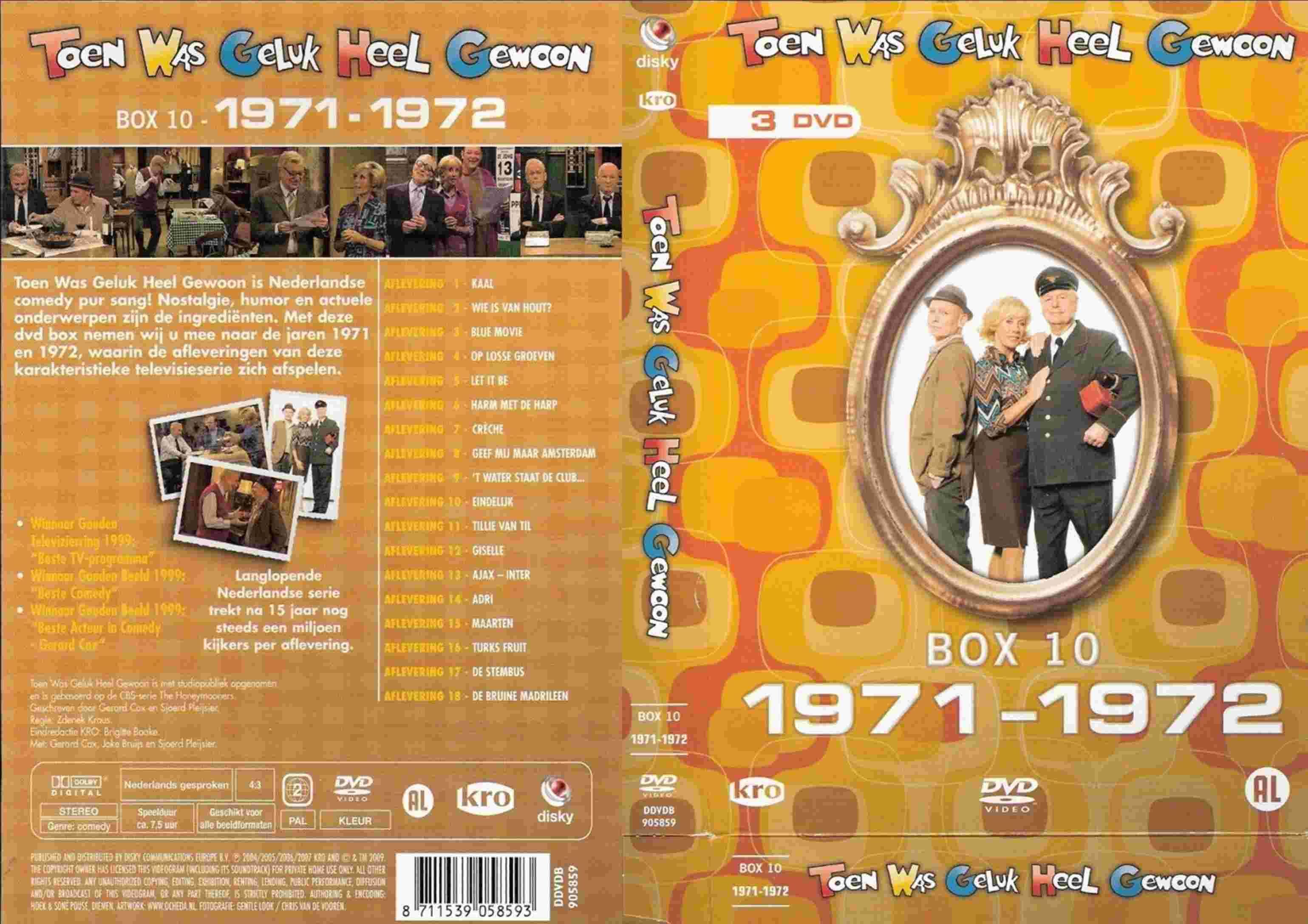 Toen Was Geluk Heel Gewoon 1971 1972 box Set DVD NL | DVD Covers