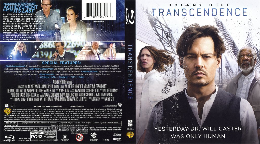 Transcendence 2014 Scanned Bluray Cover