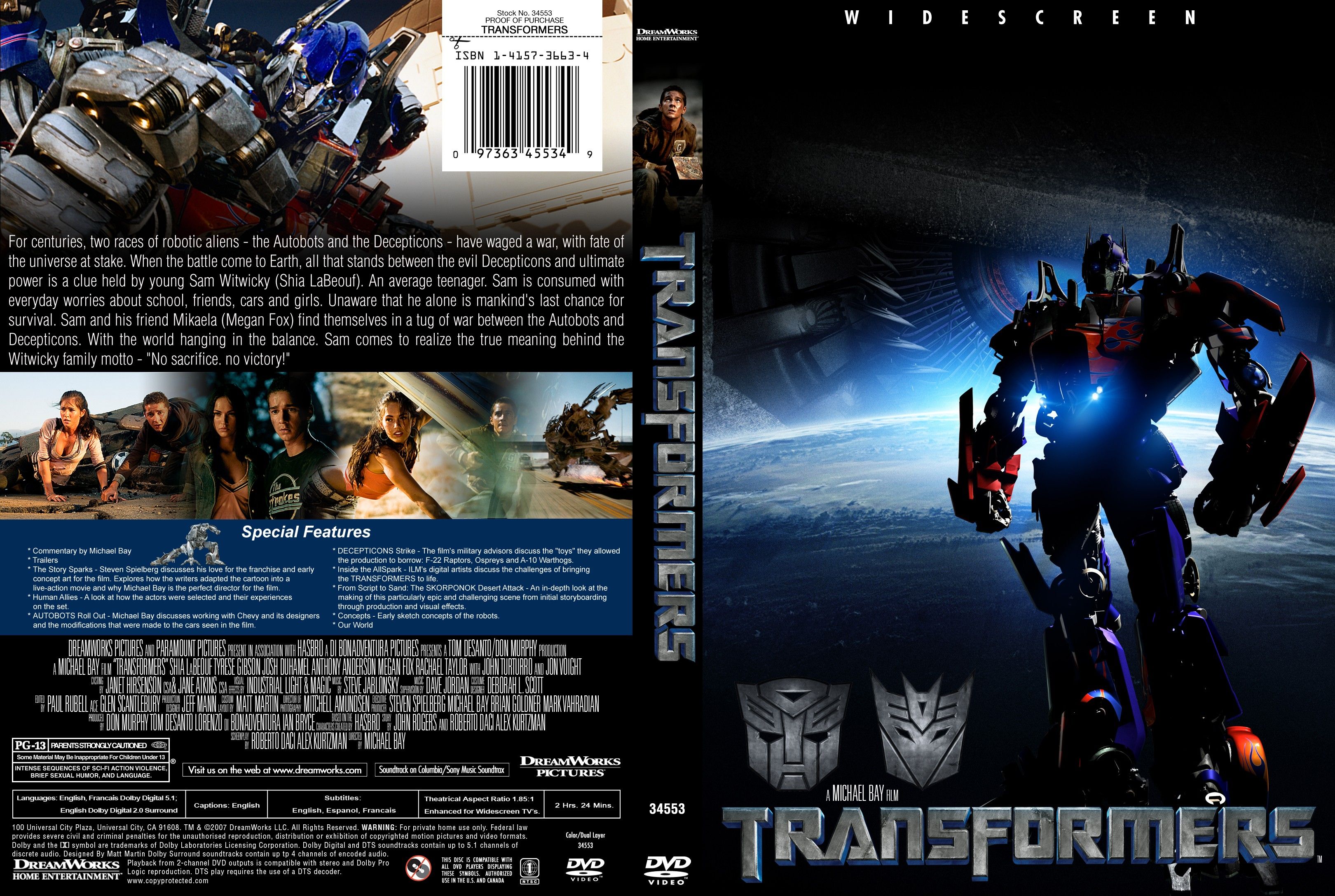 Transformers Widescreen DVD US