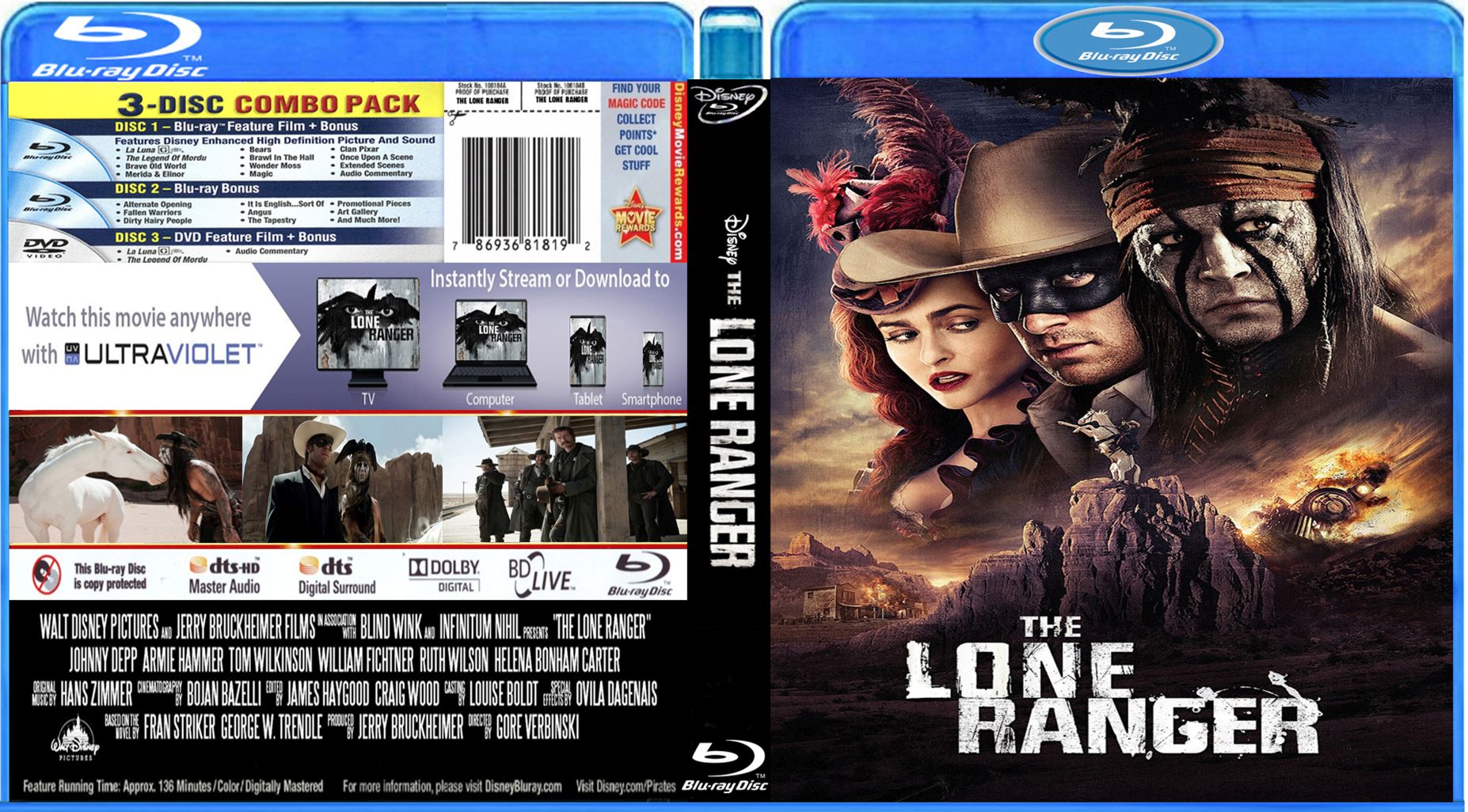 the lone ranger 2013 R1 BluRay Movie DVD Covers Cover
