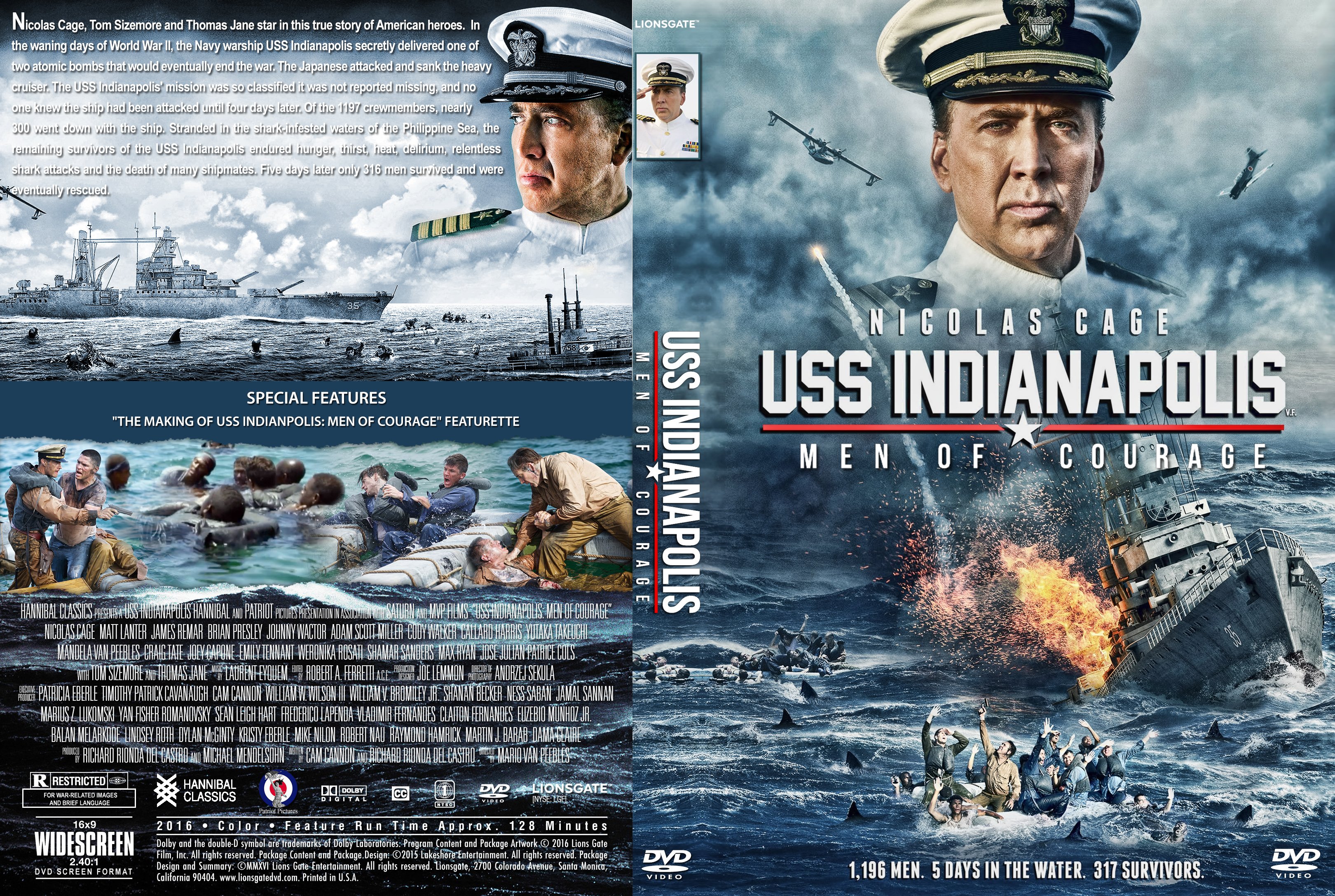 Uss Indianapolis Men Of Courage 2017 Front Dvd Covers Cover Century Over 500 000 Album Art Covers For Free [ 2175 x 3240 Pixel ]