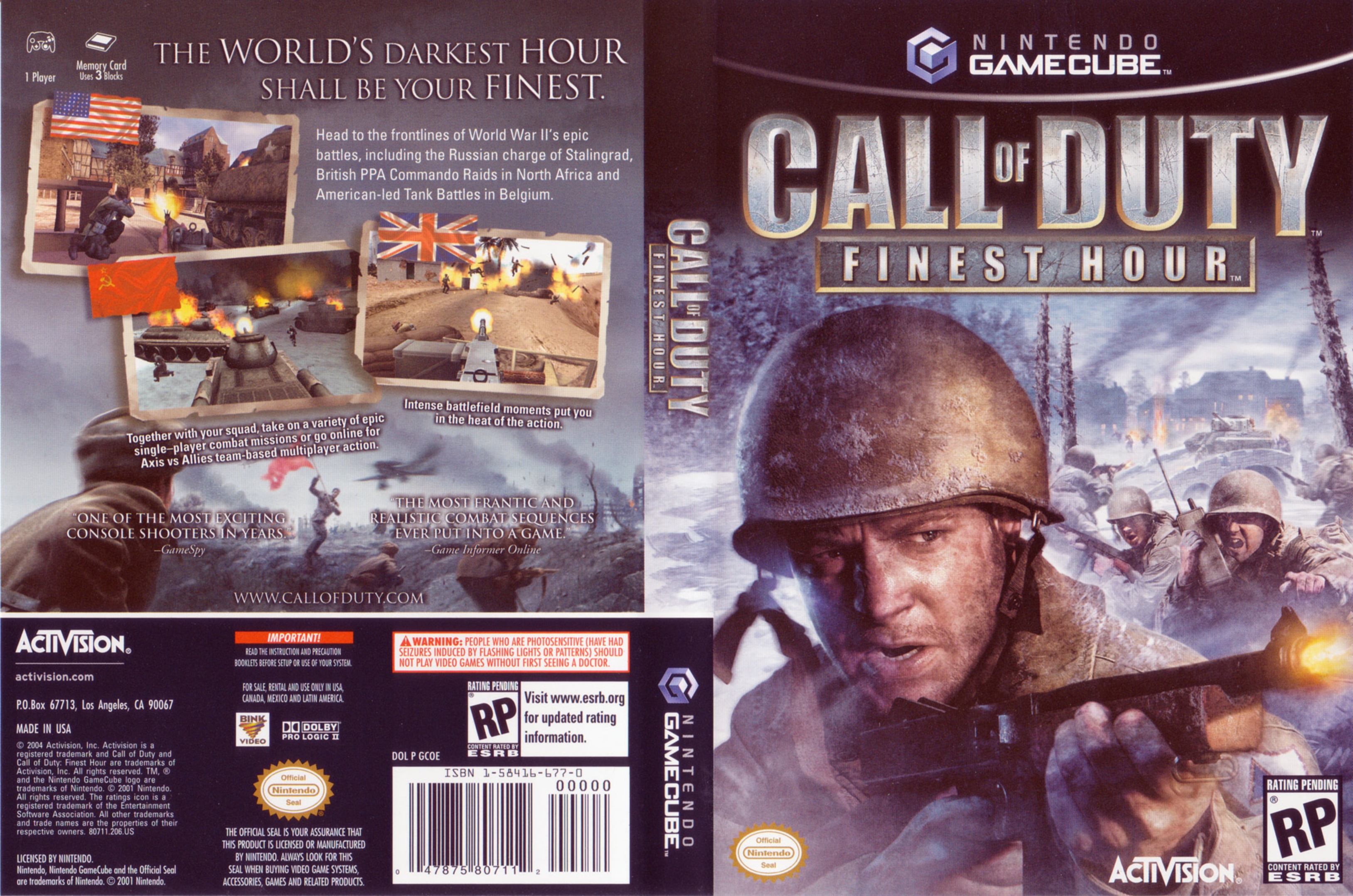 Call Of Duty Finest Hour Gamecube Covers Cover Century Over 500 000 Album Art Covers For Free