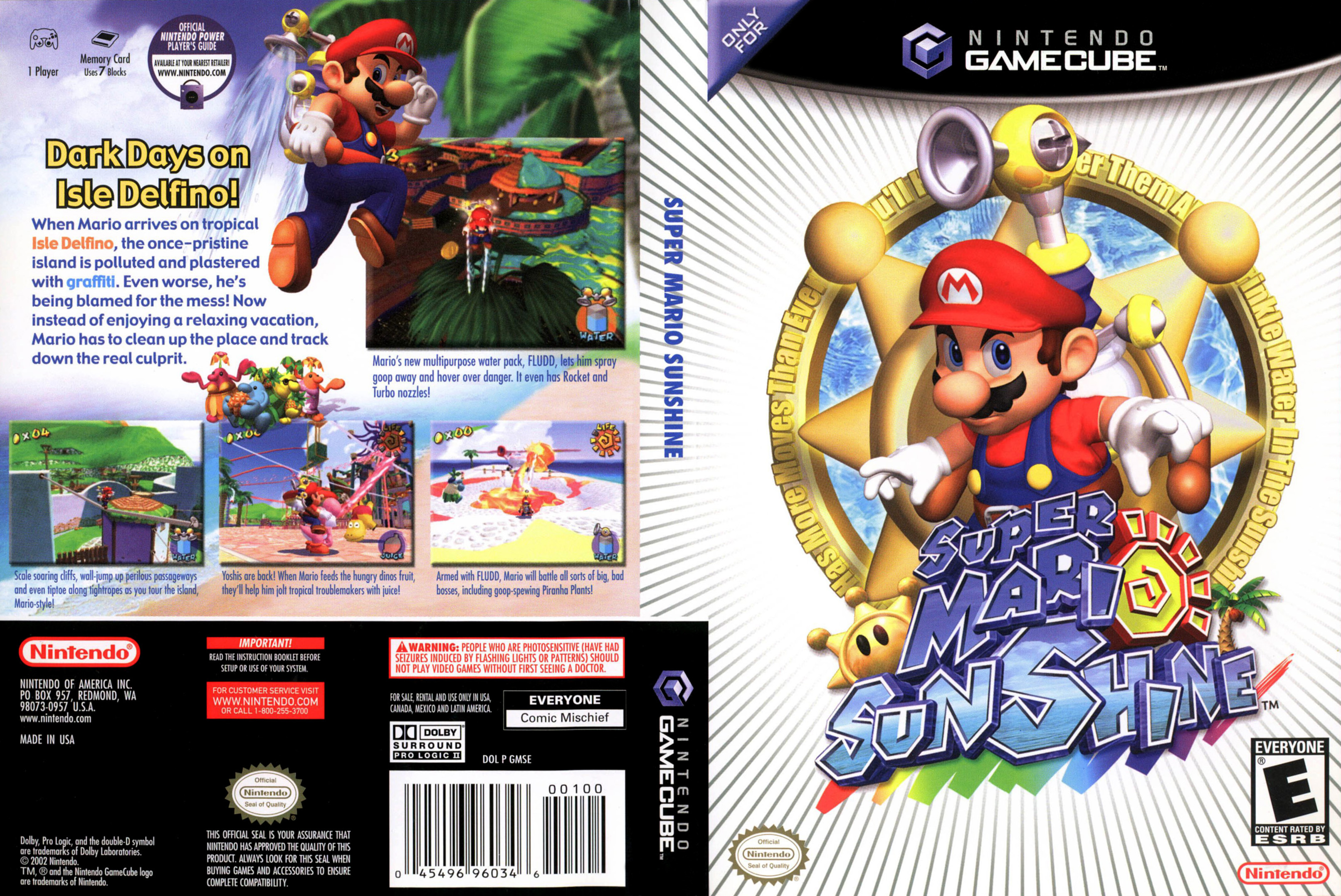 gamecube with super mario sunshine