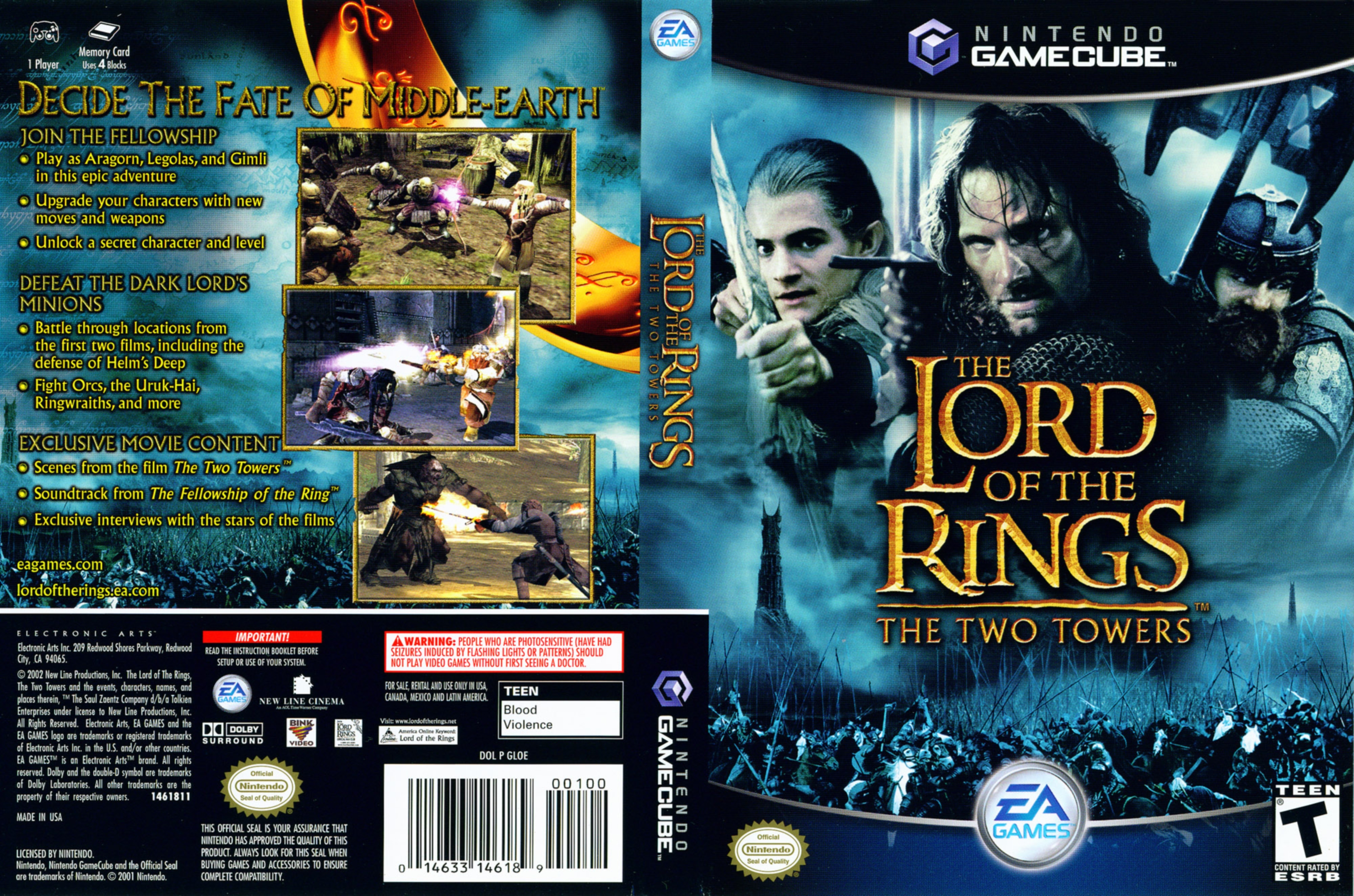 The Lord of the Rings The Two Towers Gamecube Covers Cover