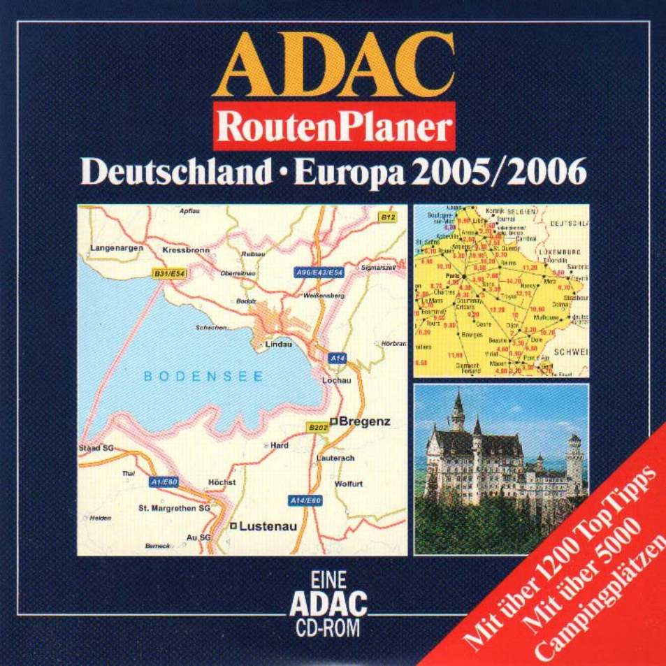 adac routenplaner  deutschland europa 2005 2006 a