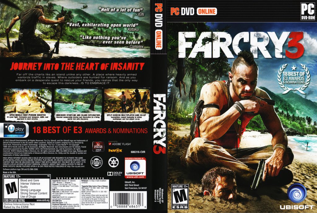 Far Cry 3 DVD NTSC f pc