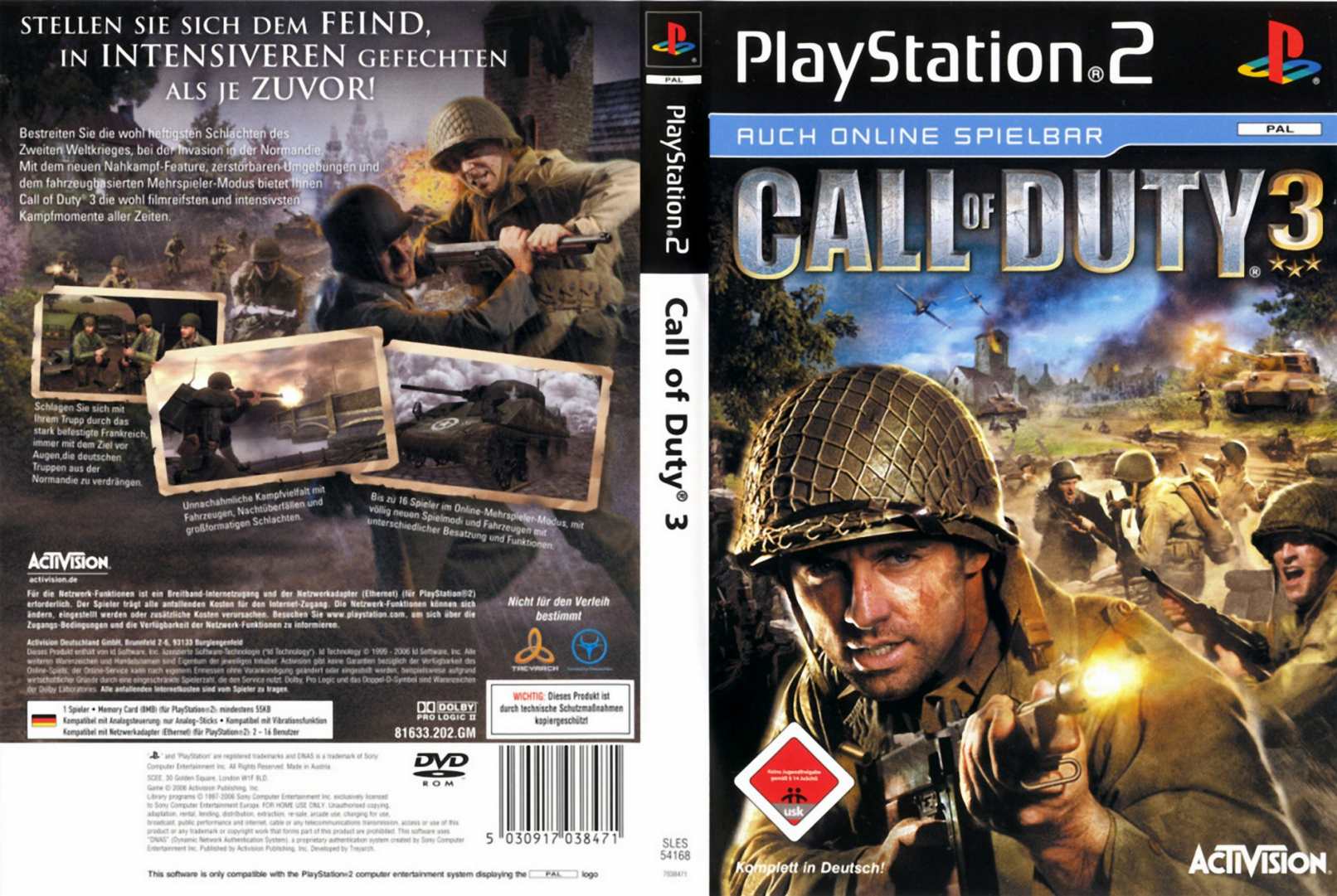 call of duty 3 ps2 online