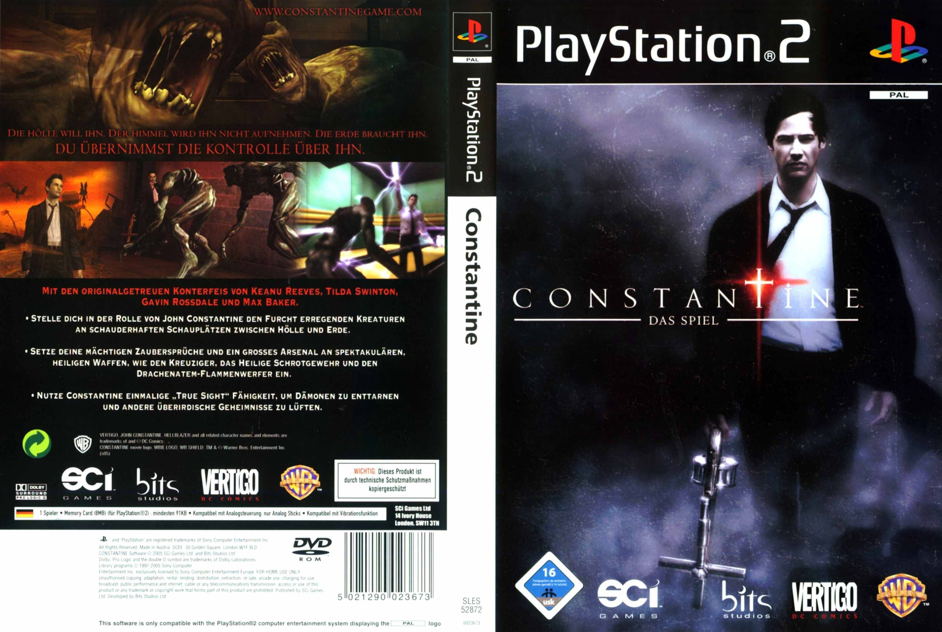 constantine das spiel ps2 dvd, Playstation 2 Covers, Cover Century