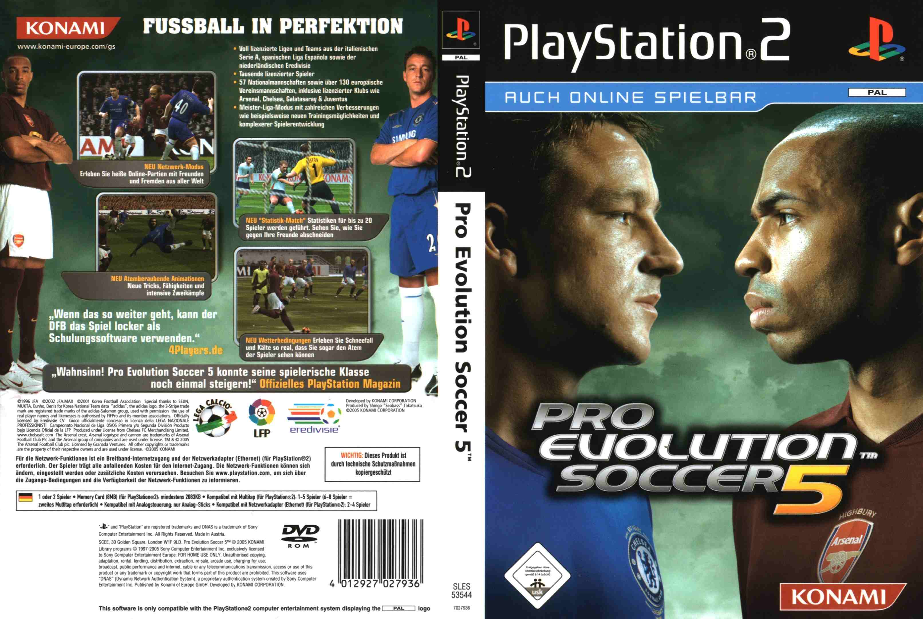 pro evolution soccer 5  ps2 dvd