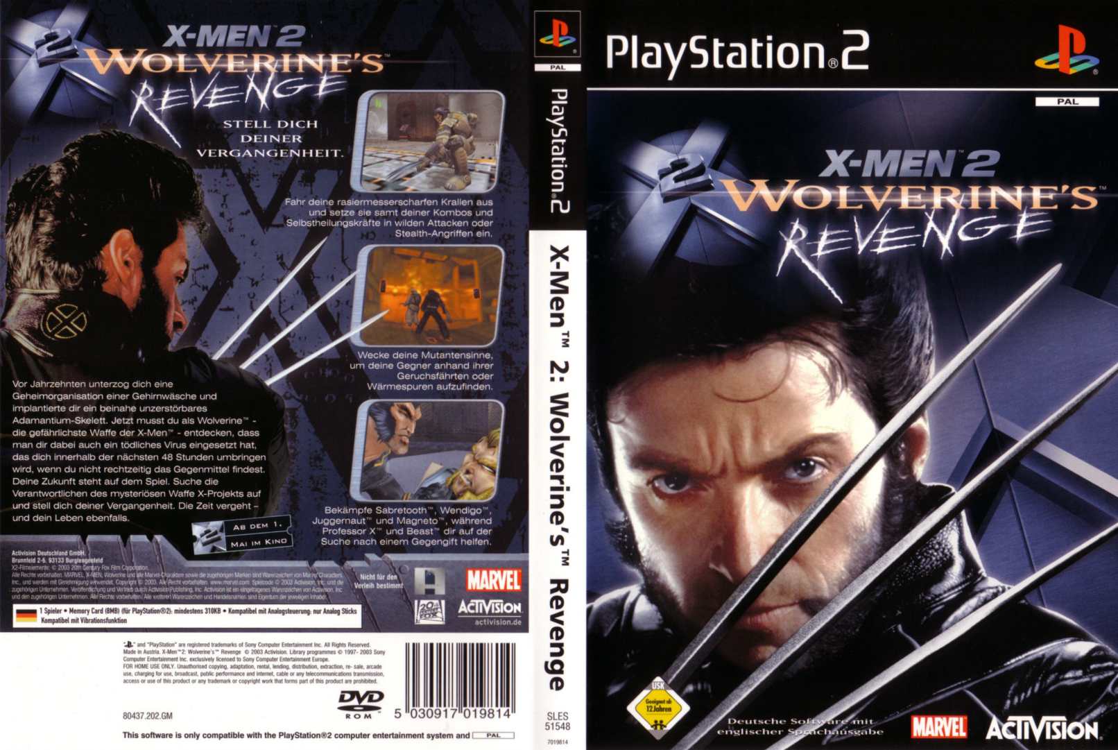 x2 wolverine's revenge ps2