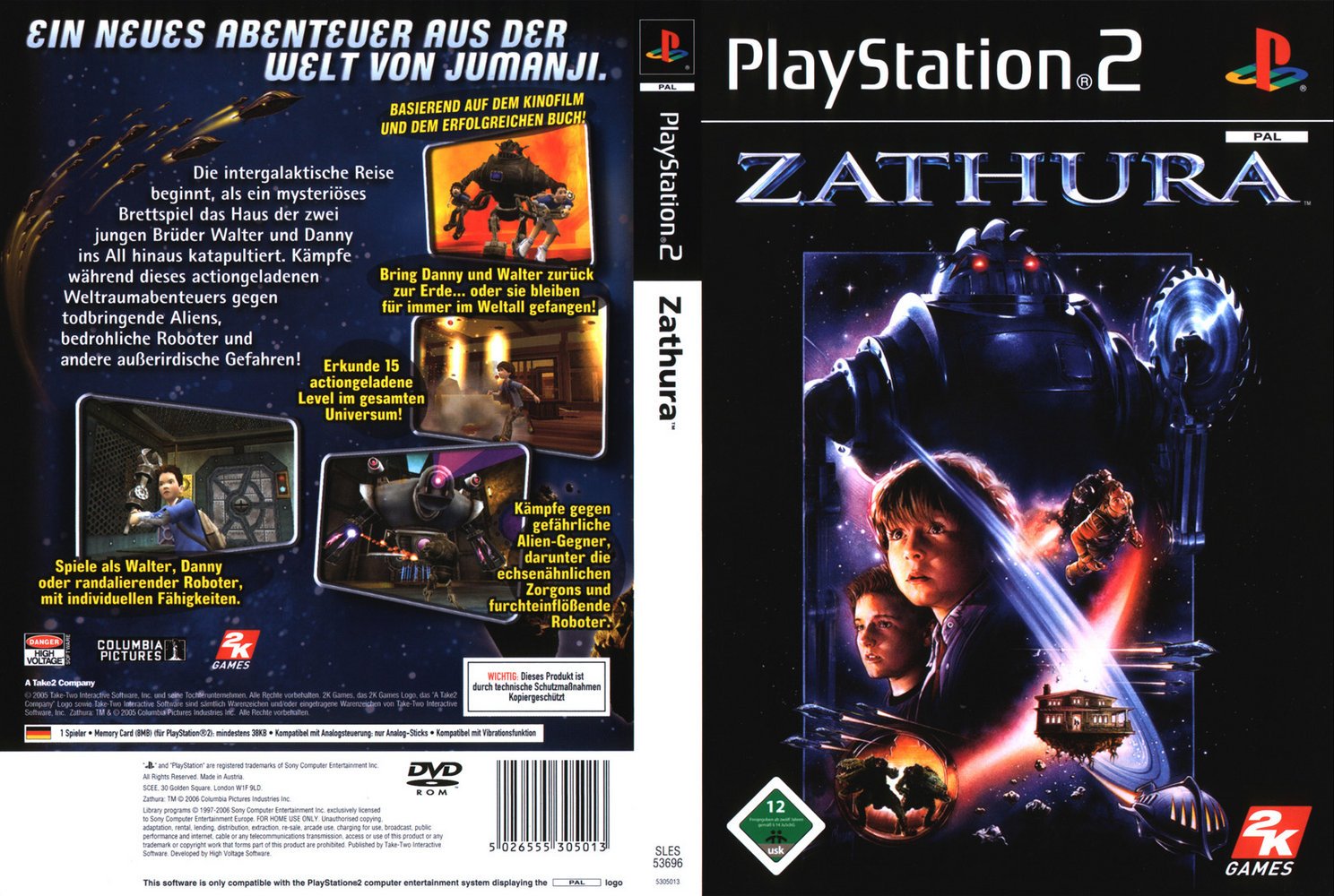 Zathura Dvd German Pal Front Playstation 2 Covers Cover