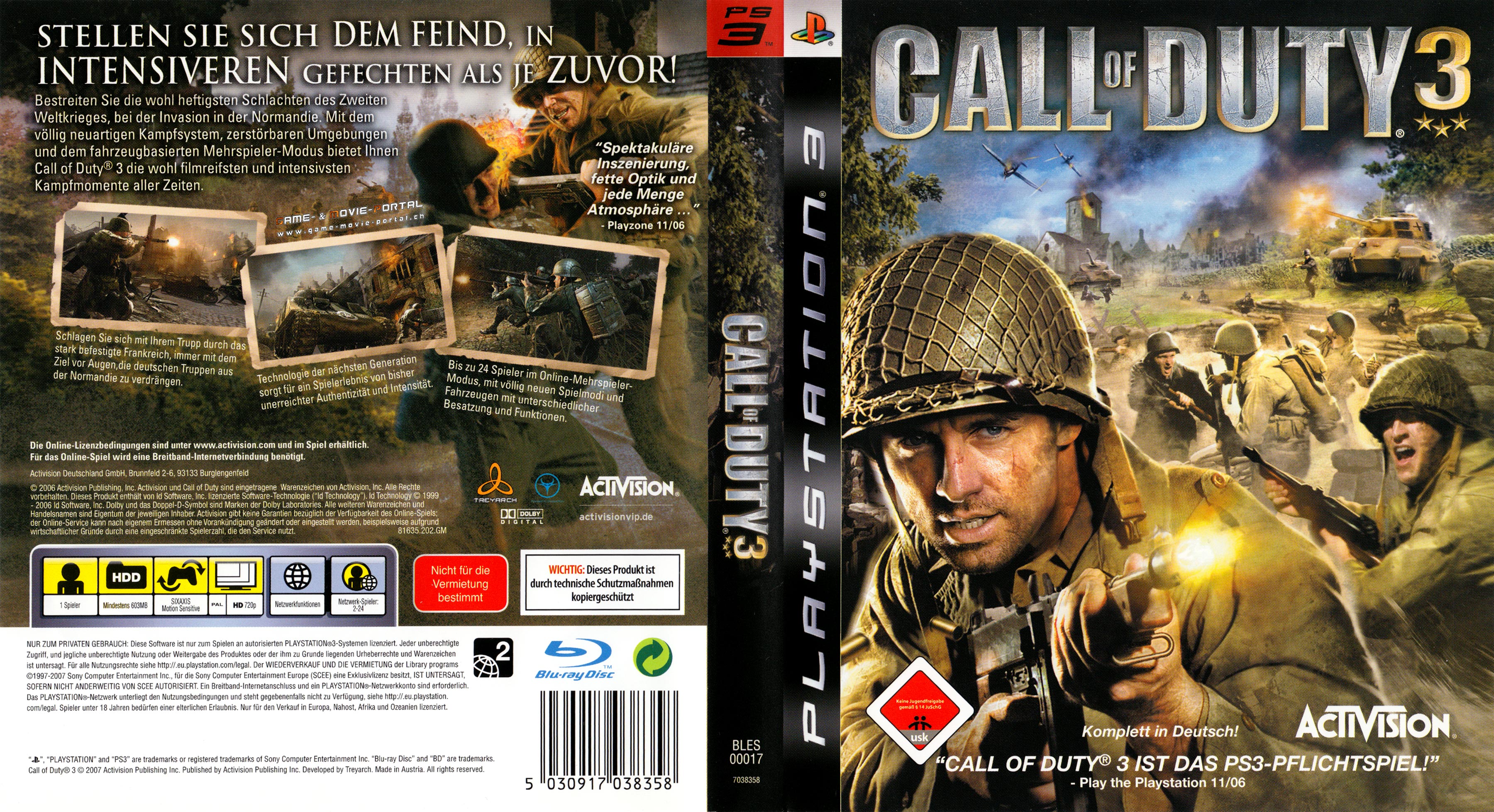 Call of Duty 3 | Playstation 3 Covers | Cover Century | Over 500.000