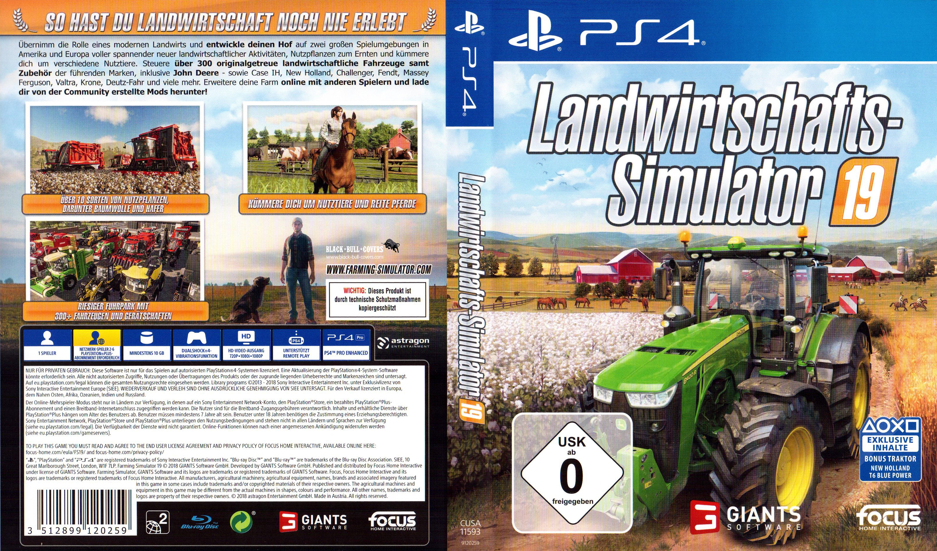 Landwirtschafts Simulator 19, Playstation 4 Covers, Cover Century