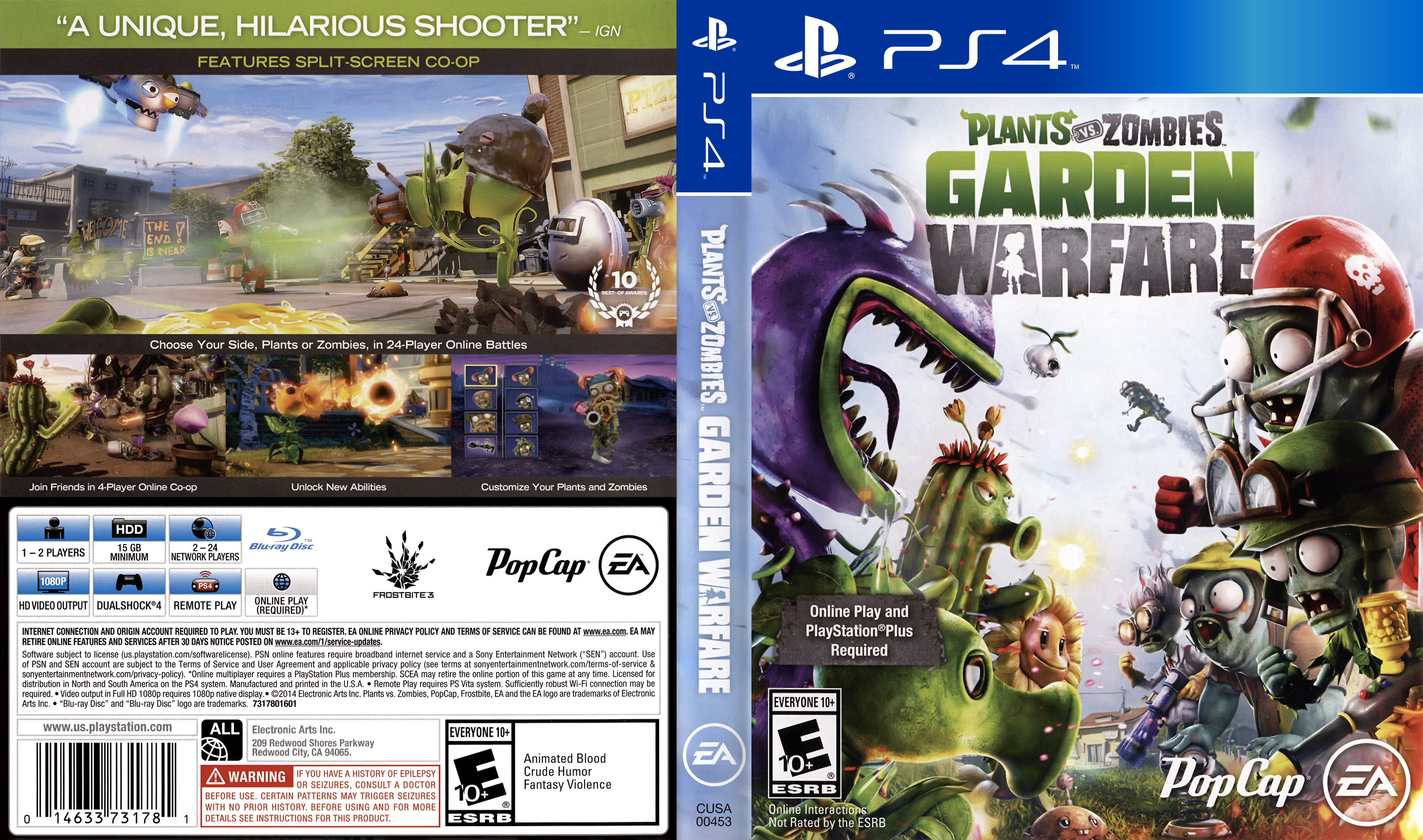 Plants Vs Zombies Garden Warfare Playstation 4 Covers Cover