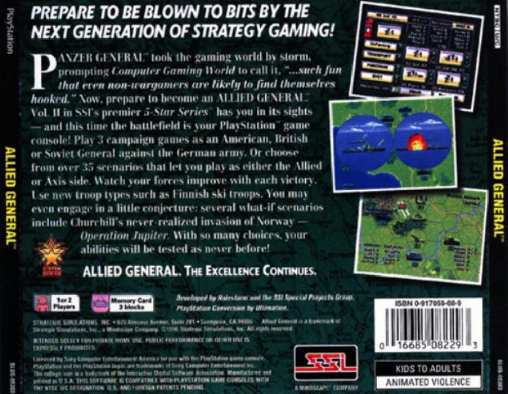 Allied Genera NTSC PSX BACK