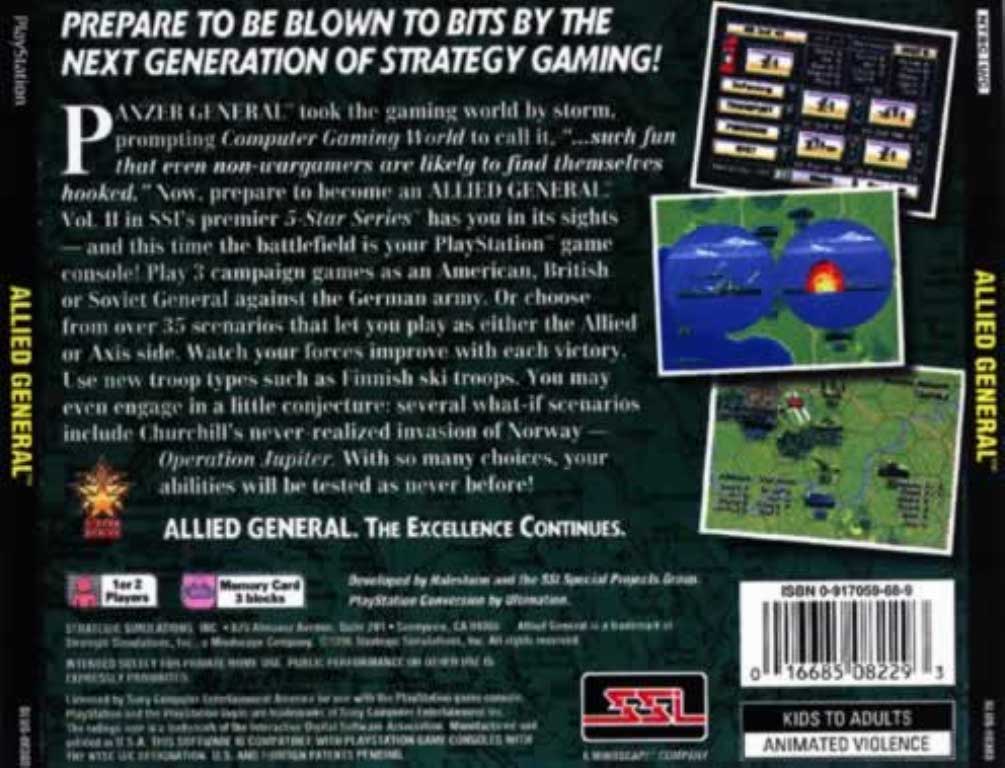 Allied General NTSC PSX BACK