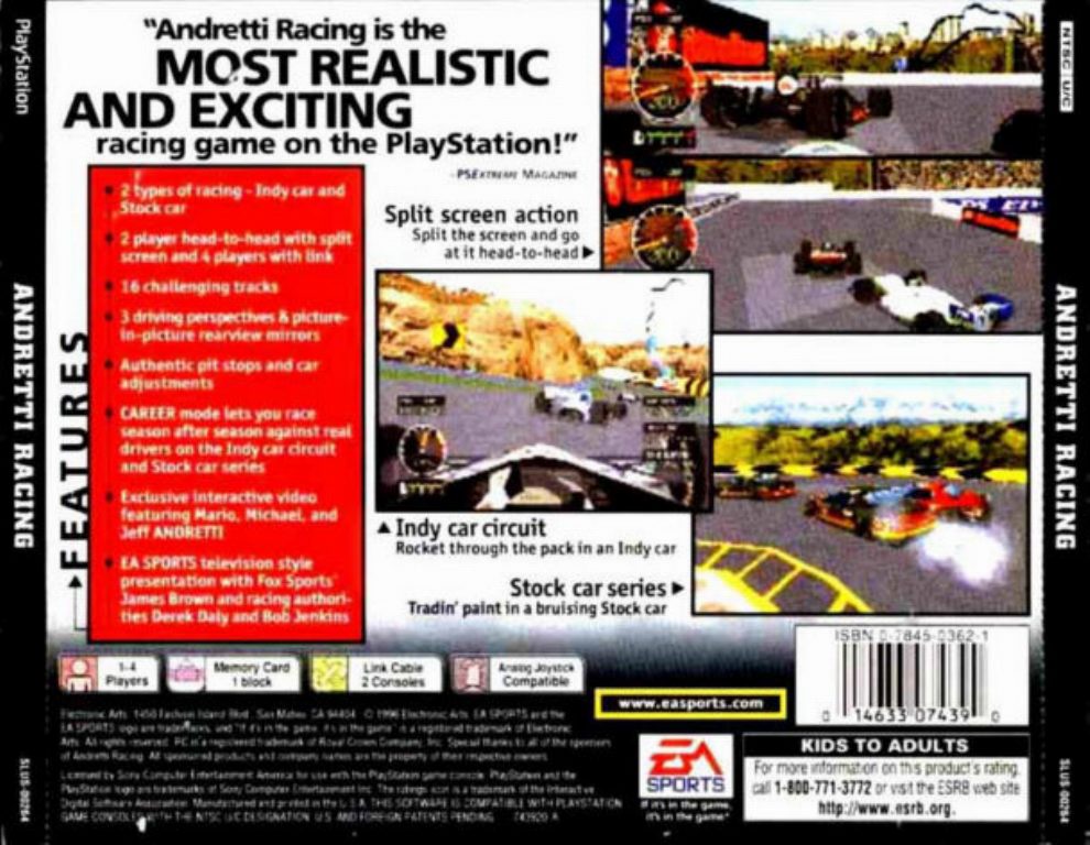 Andretti Racing NTSC PSX BACK