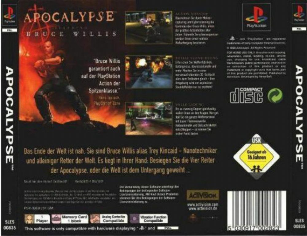 Apocalypse PAL PSX BACK