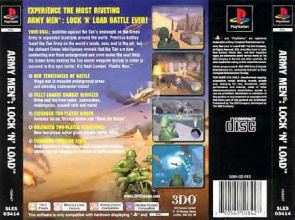 Army Men Lock N Load PAL PSX BACK1