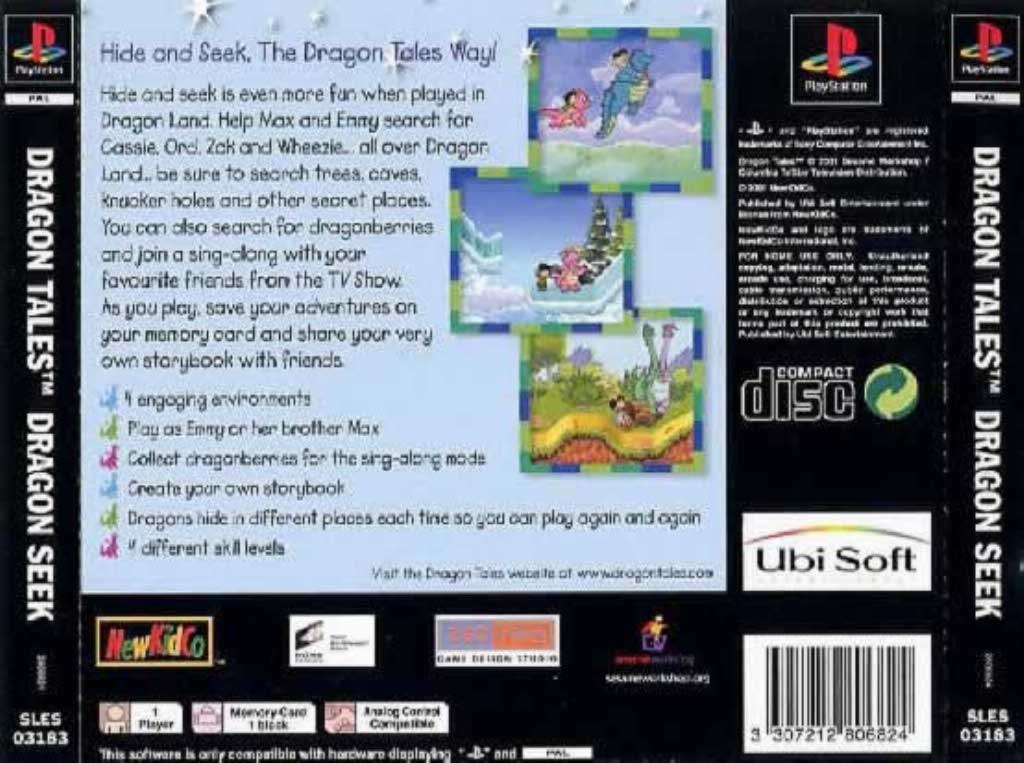 Dragon Tales Dragon Seek PAL PSX BACK1.