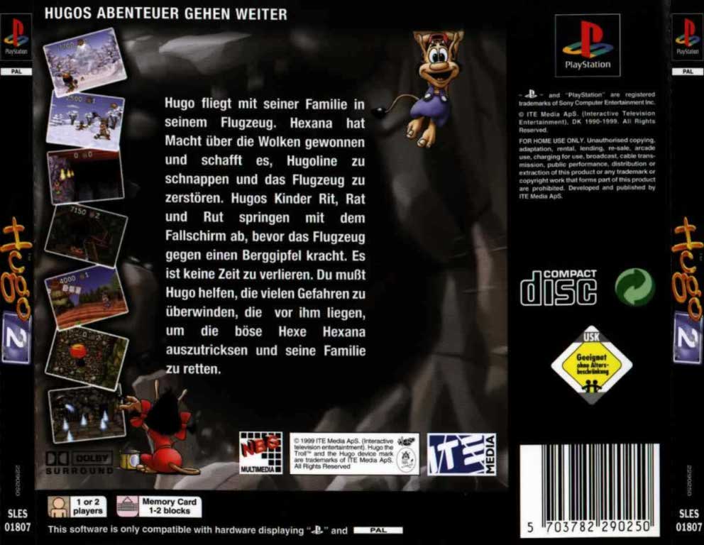 increase capture Can't read or write Hugo 2 PAL PSX BACK | Playstation Covers | Cover Century | Over 1.000.000  Album Art covers for free