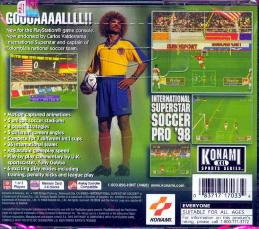 International Superstar Soccer Pro Ntsc Psx Back Playstation Covers Cover Century Over 500 000 Album Art Covers For Free