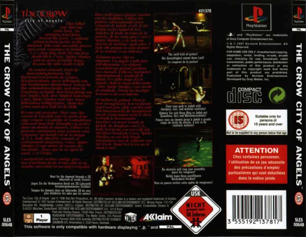 the crow city of angels ps1