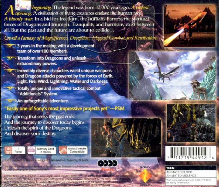 The Legend Of Dragoon Pal Psx Back Playstation Covers Cover Century Over 500 000 Album Art Covers For Free