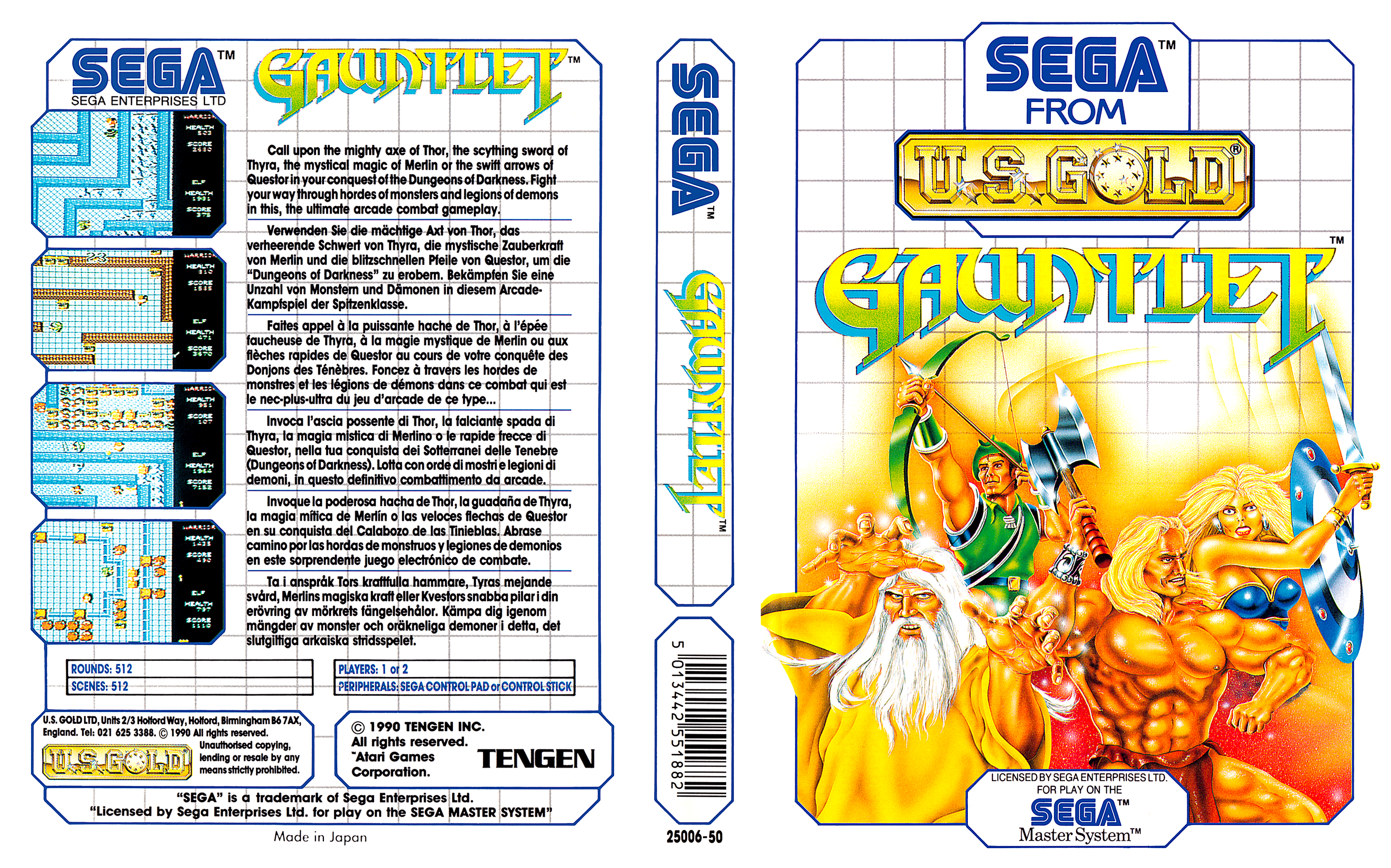 Gauntlet | Sega Master Covers | Cover Century | Over 1.000.000