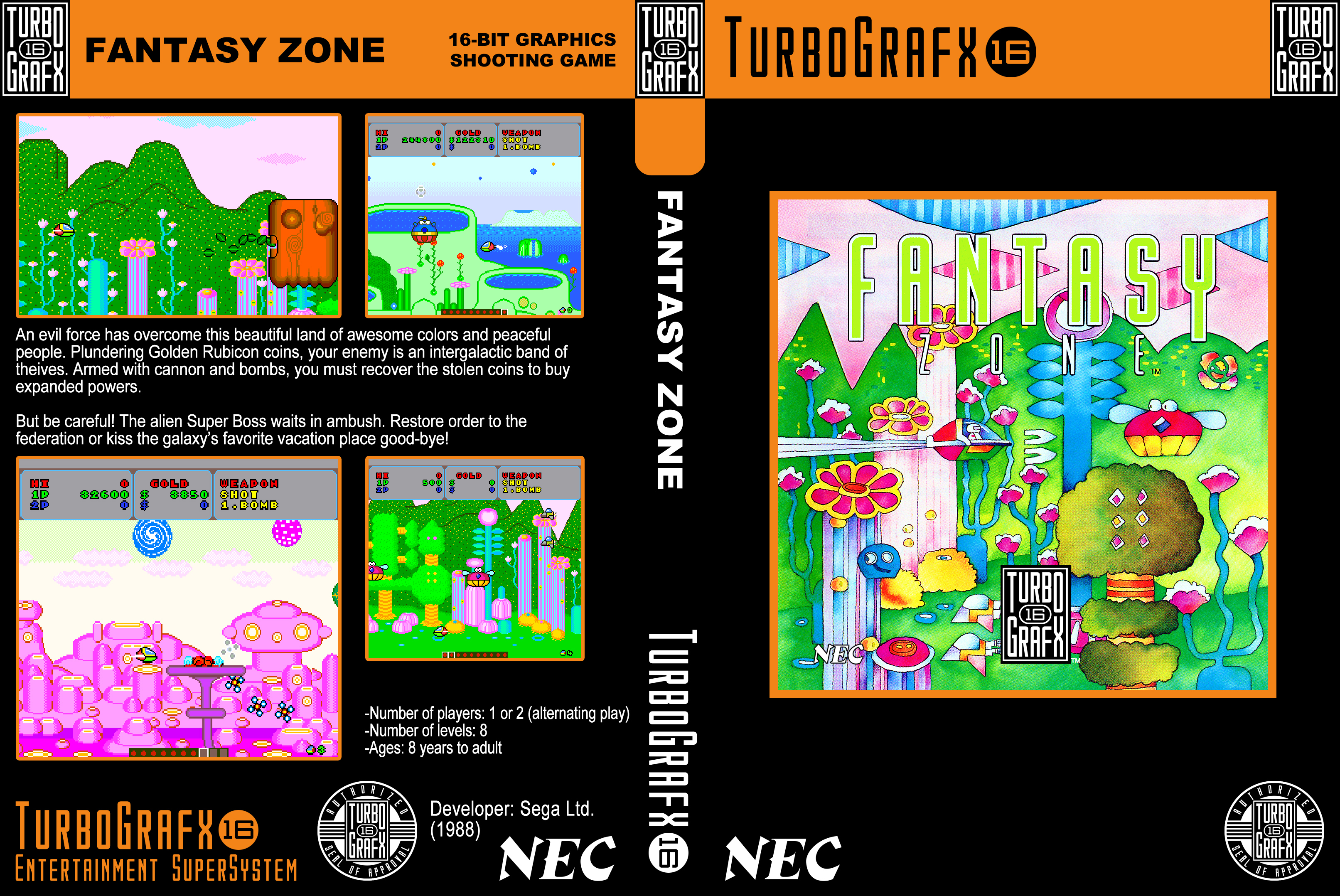 Fantasy Zone Turbografx 16 Covers Cover Century Over 500 000 Album Art Covers For Free
